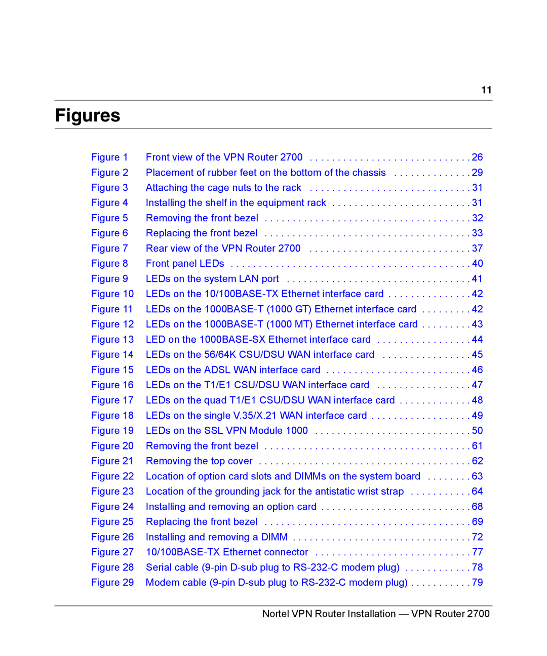 Nortel Networks 2700 manual Figures 