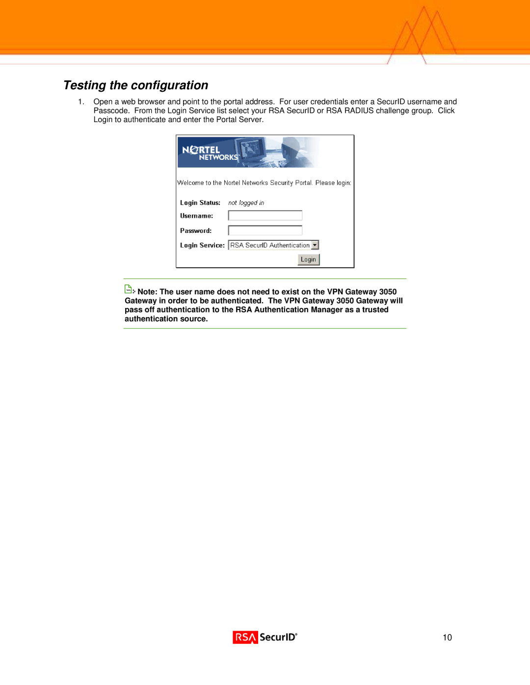 Nortel Networks 3050 manual Testing the configuration 