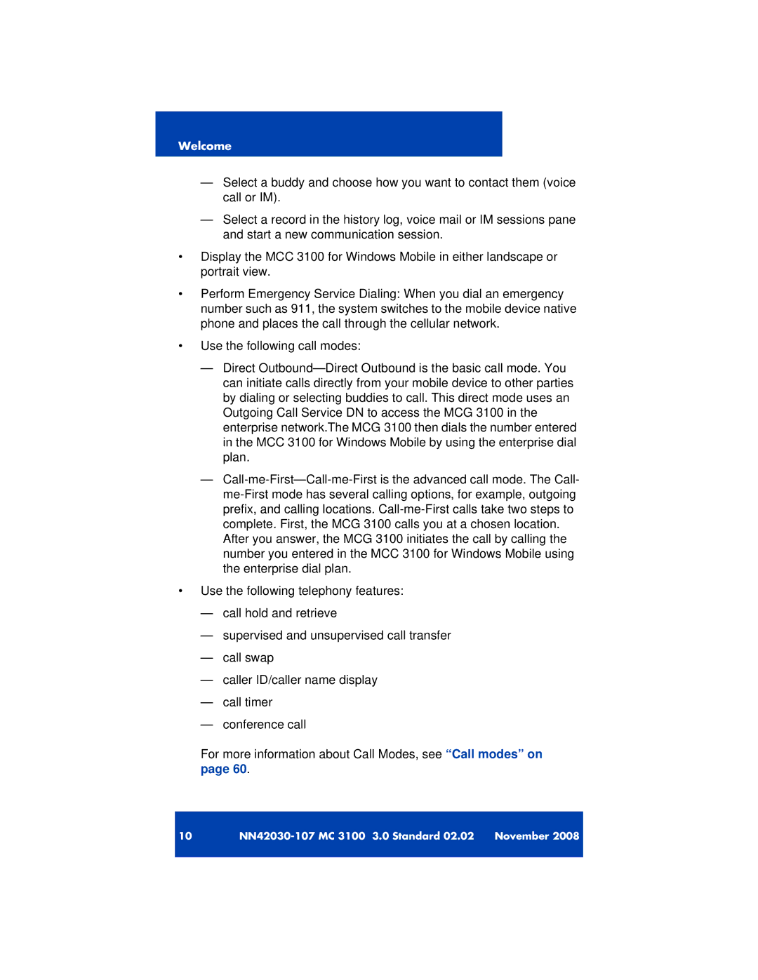 Nortel Networks 3100 manual Welcome 