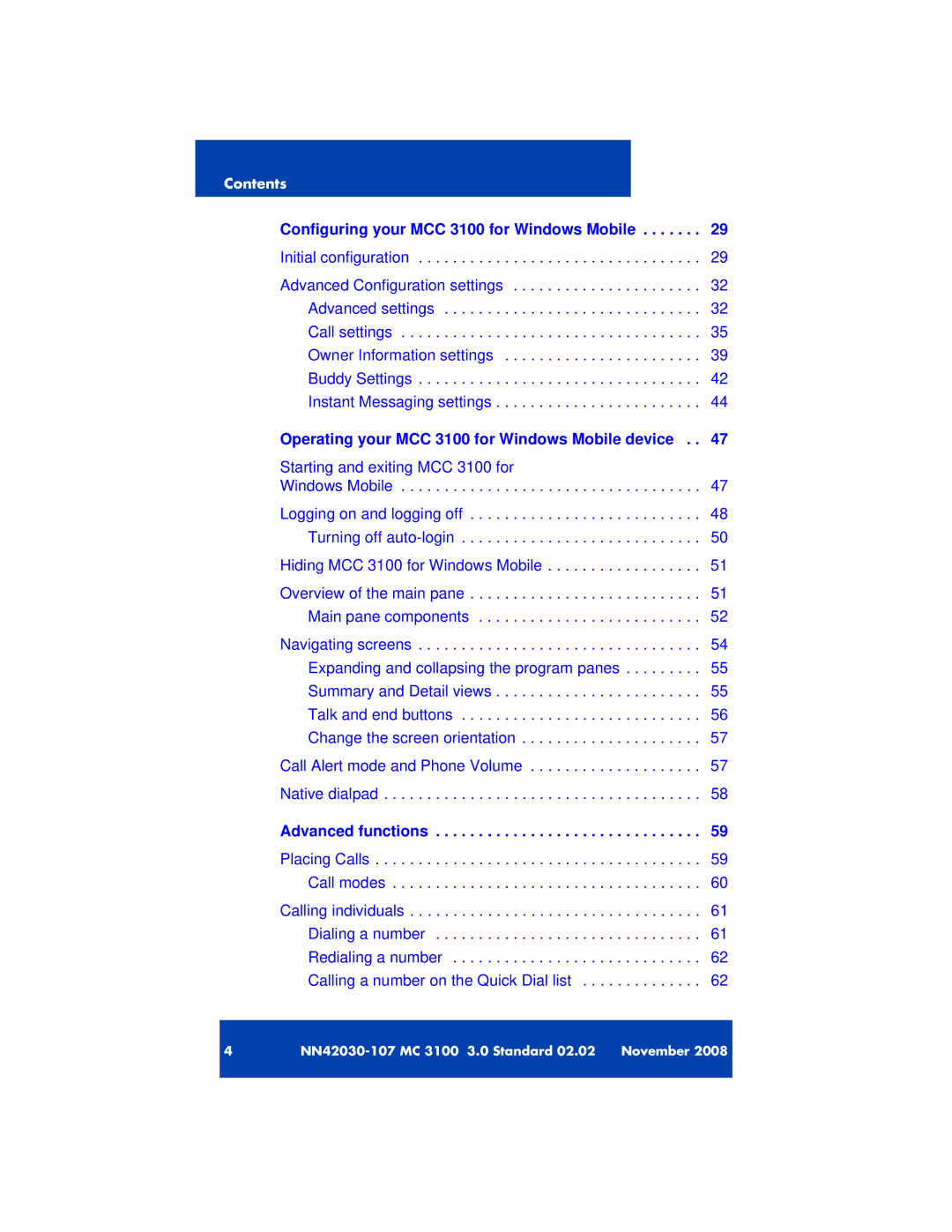 Nortel Networks manual Configuring your MCC 3100 for Windows Mobile 