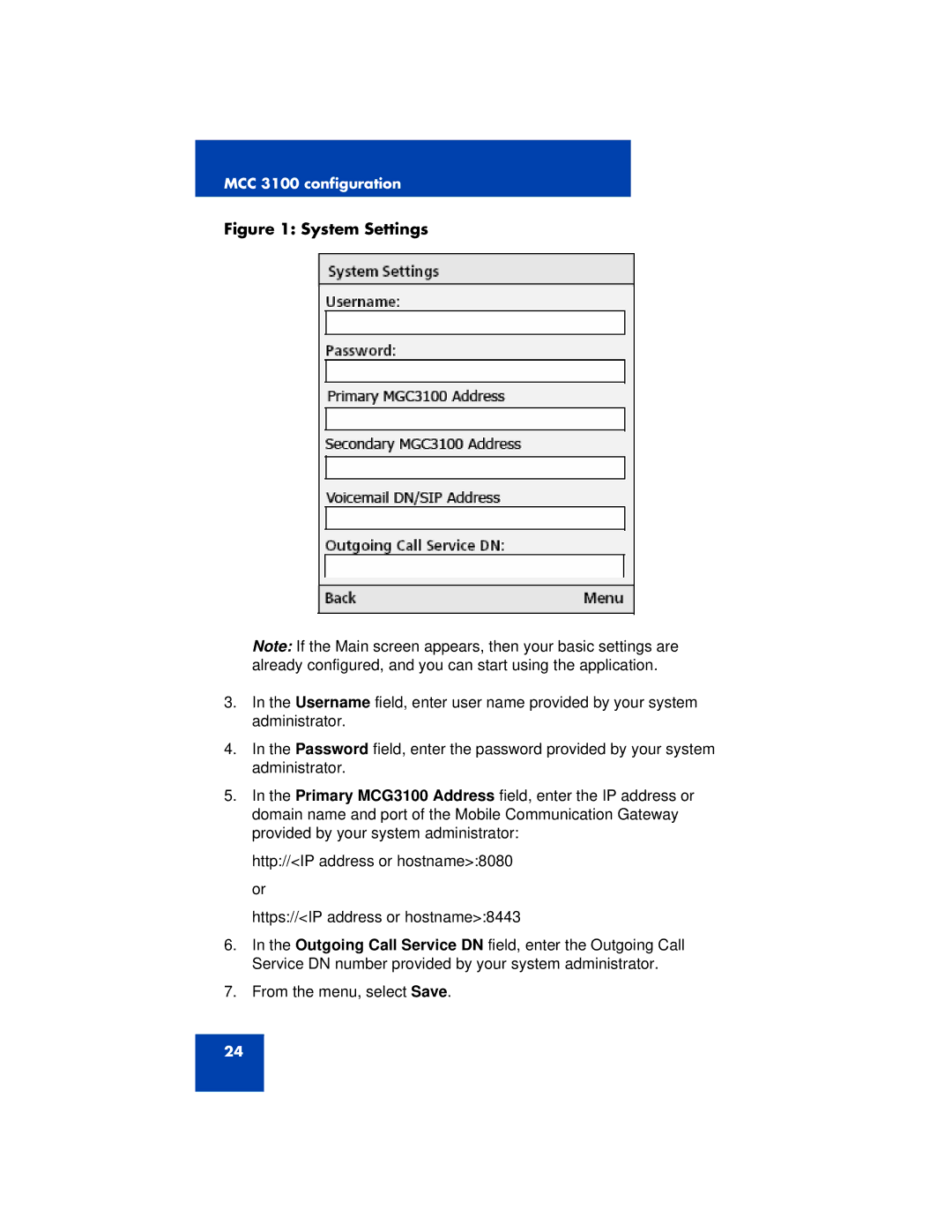 Nortel Networks 3100 manual System Settings 