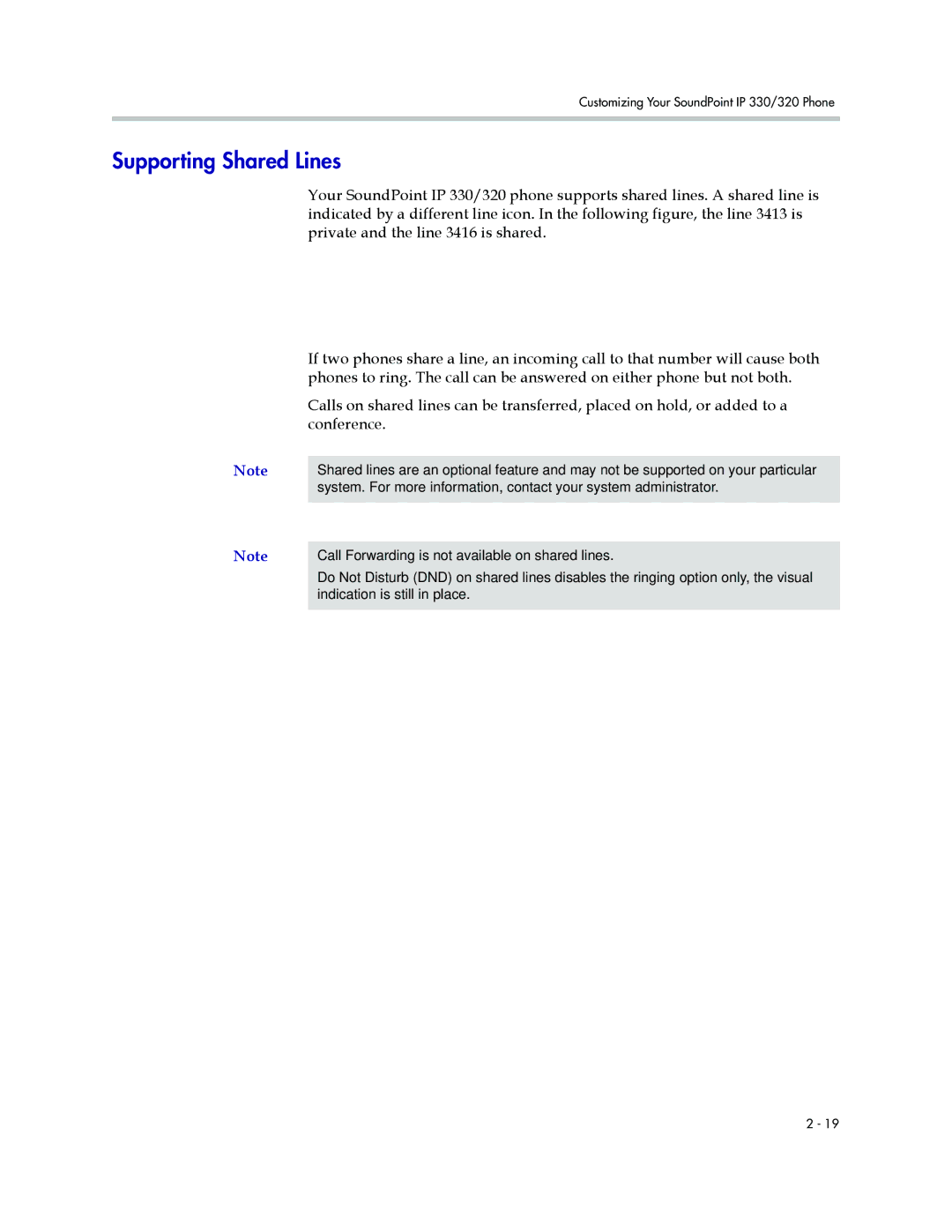 Nortel Networks 330, 320 manual Supporting Shared Lines 