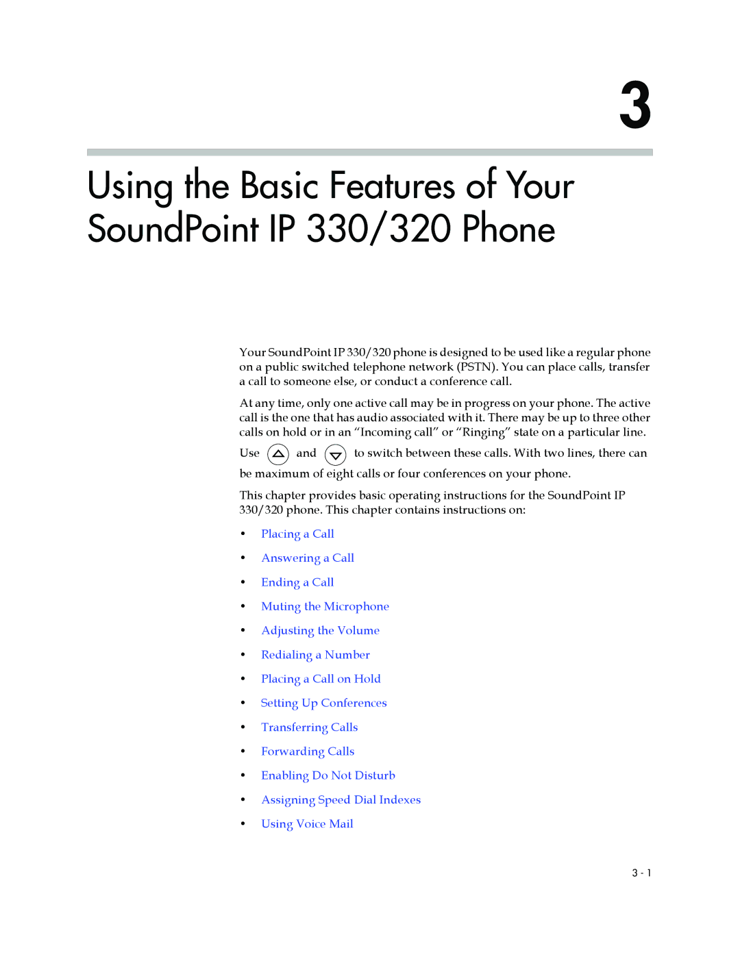 Nortel Networks manual Using the Basic Features of Your SoundPoint IP 330/320 Phone 