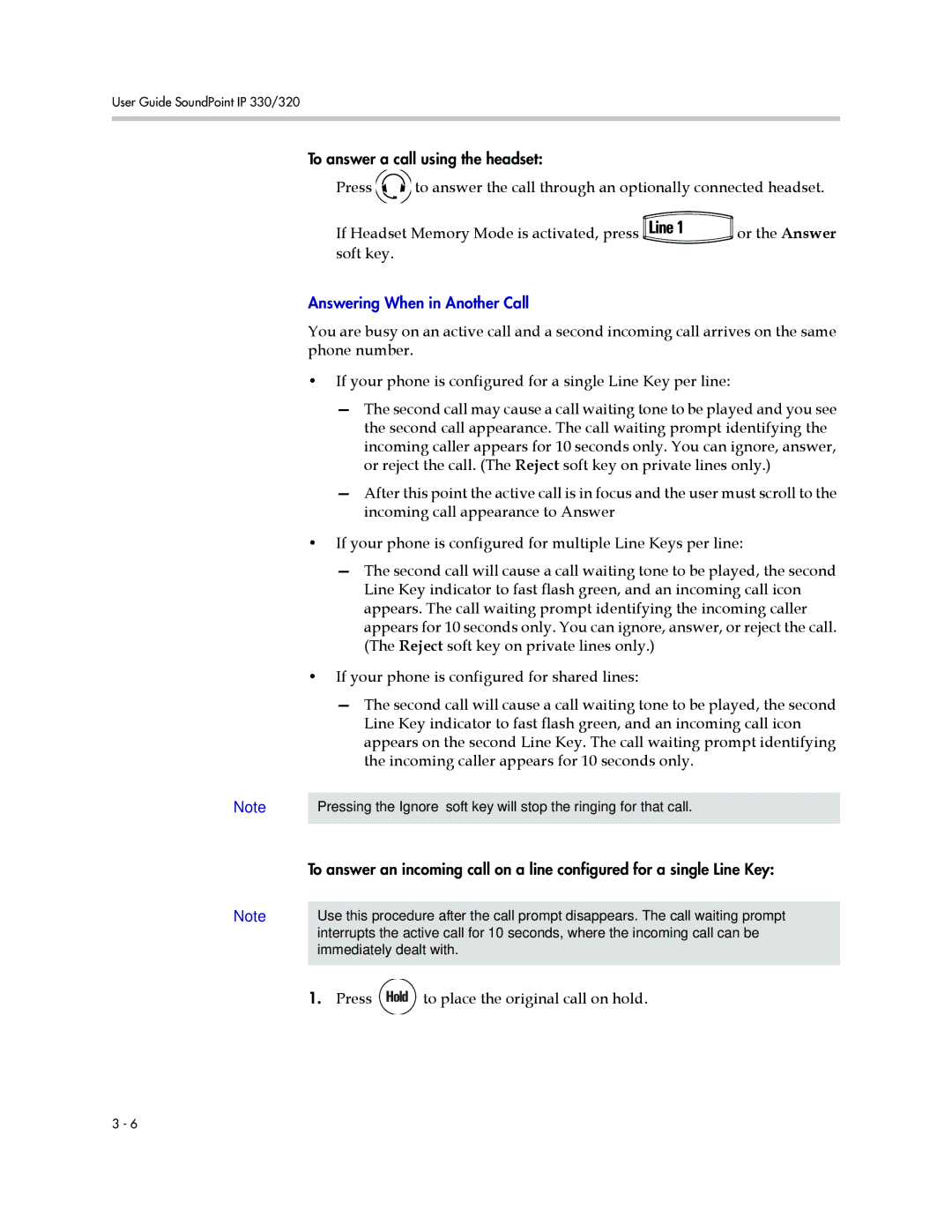 Nortel Networks 320, 330 manual Press To place the original call on hold 