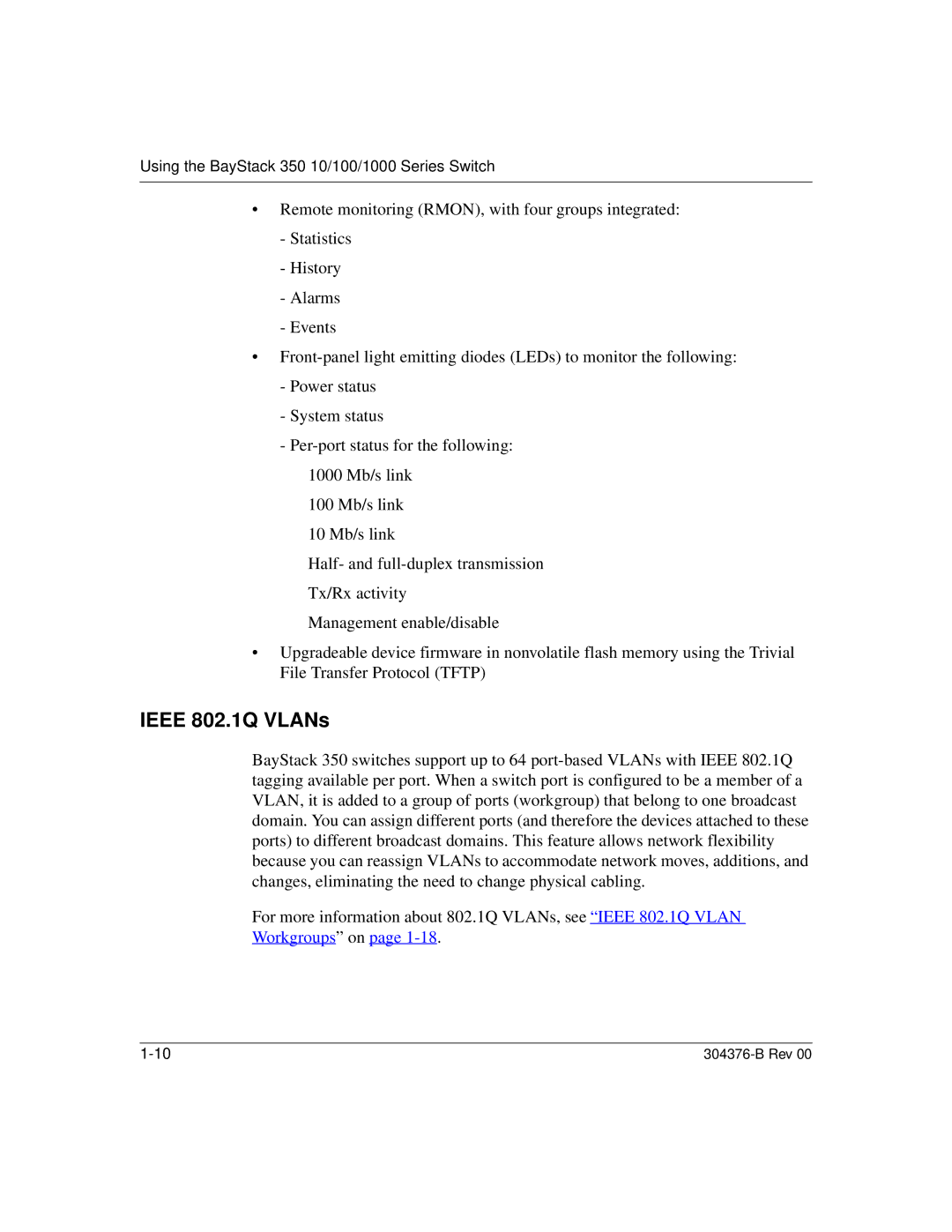 Nortel Networks 350 manual Ieee 802.1Q VLANs 