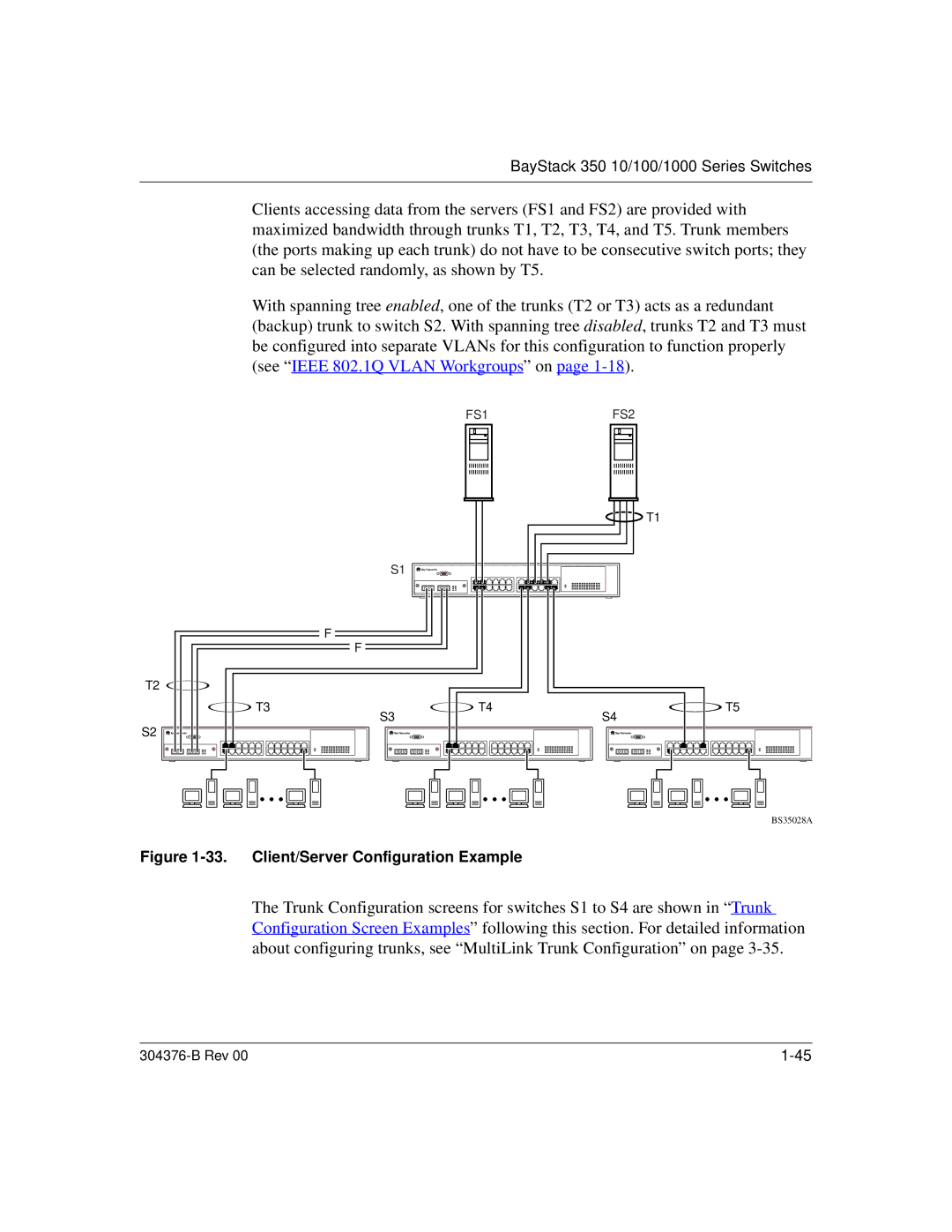 Nortel Networks 350 manual Client/Server Configuration Example 