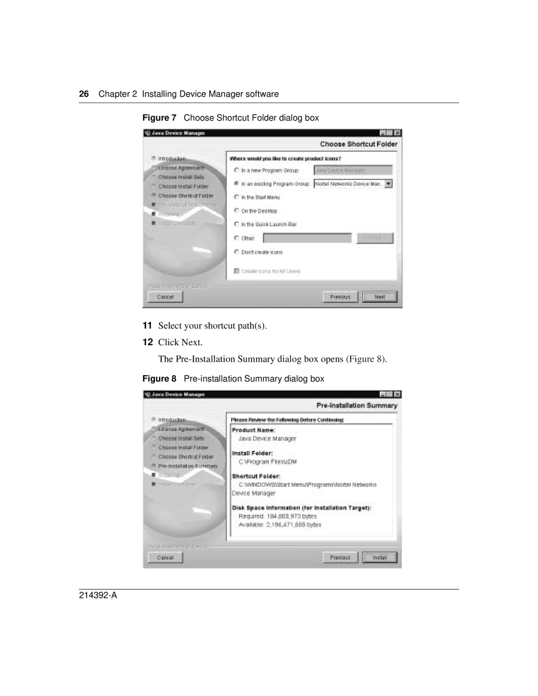 Nortel Networks 380-24F manual Choose Shortcut Folder dialog box 