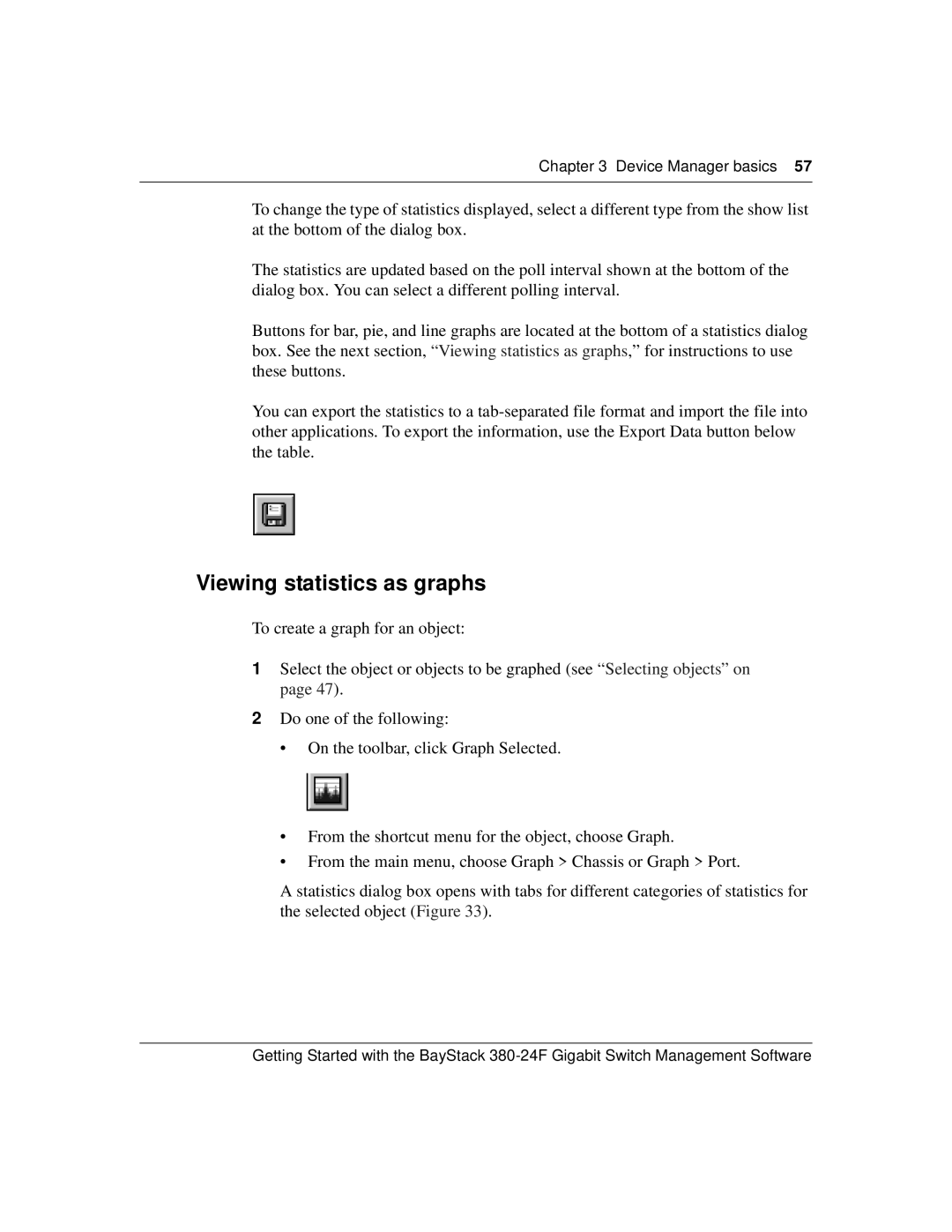 Nortel Networks 380-24F manual Viewing statistics as graphs 