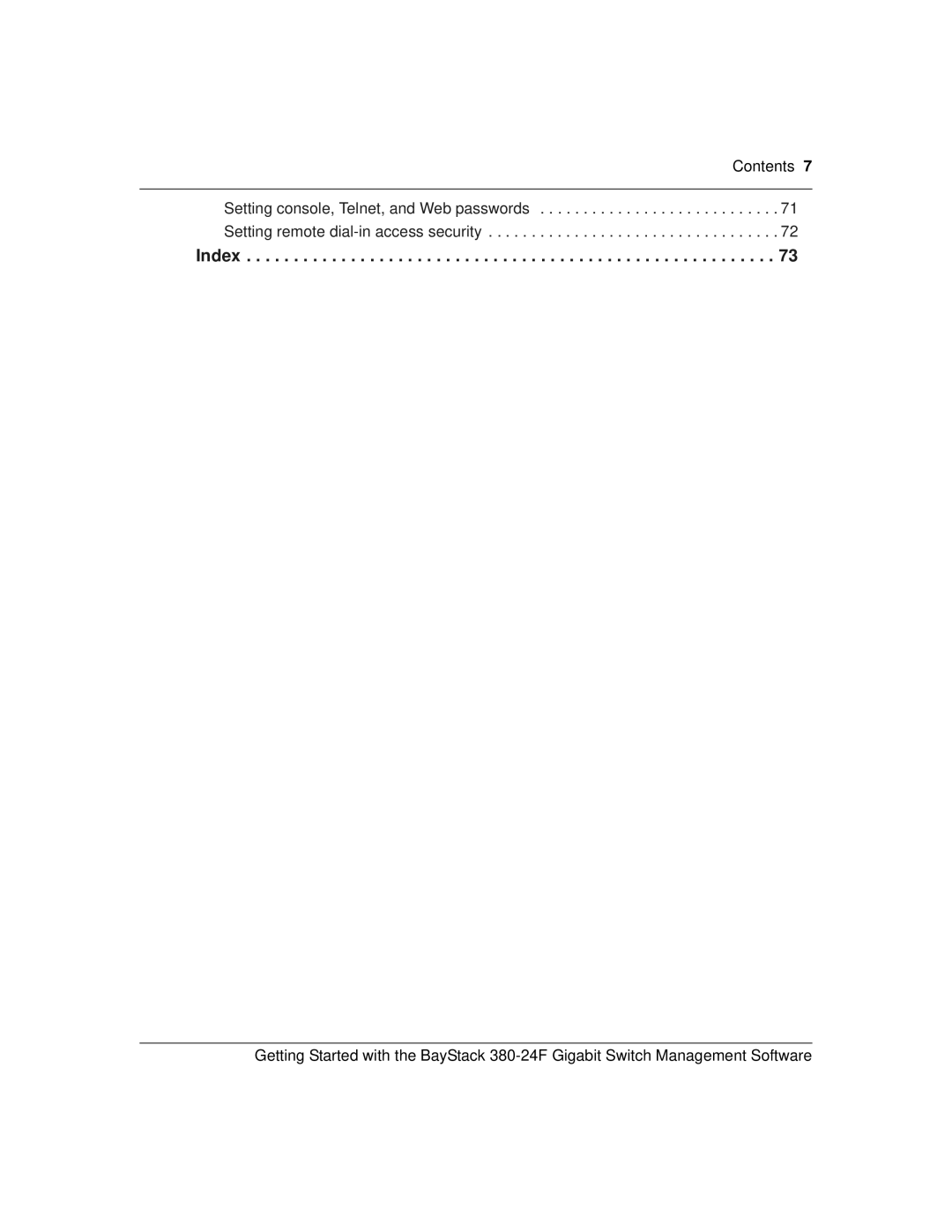 Nortel Networks 380-24F manual Index 