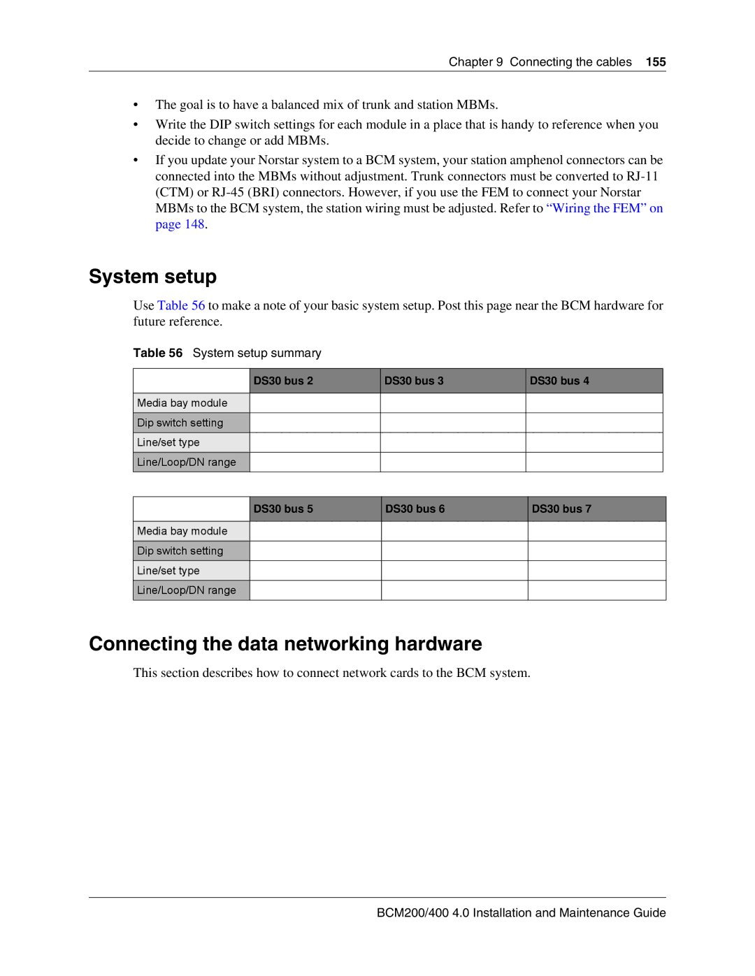 Nortel Networks BCM200, 400 4.0 manual Connecting the data networking hardware, System setup summary 