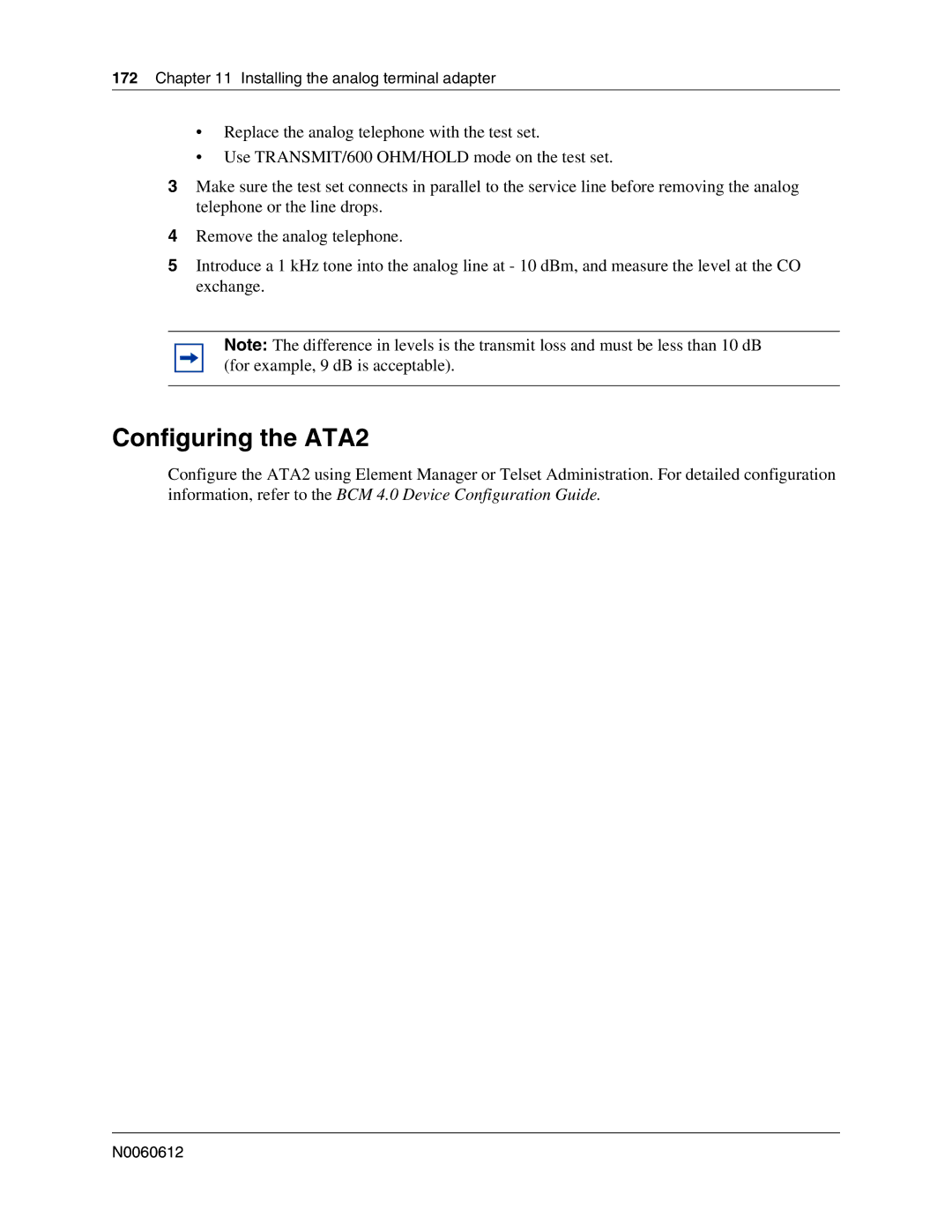 Nortel Networks 400 4.0, BCM200 manual Configuring the ATA2 