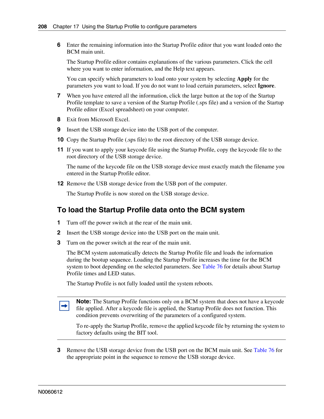 Nortel Networks 400 4.0, BCM200 manual To load the Startup Profile data onto the BCM system 