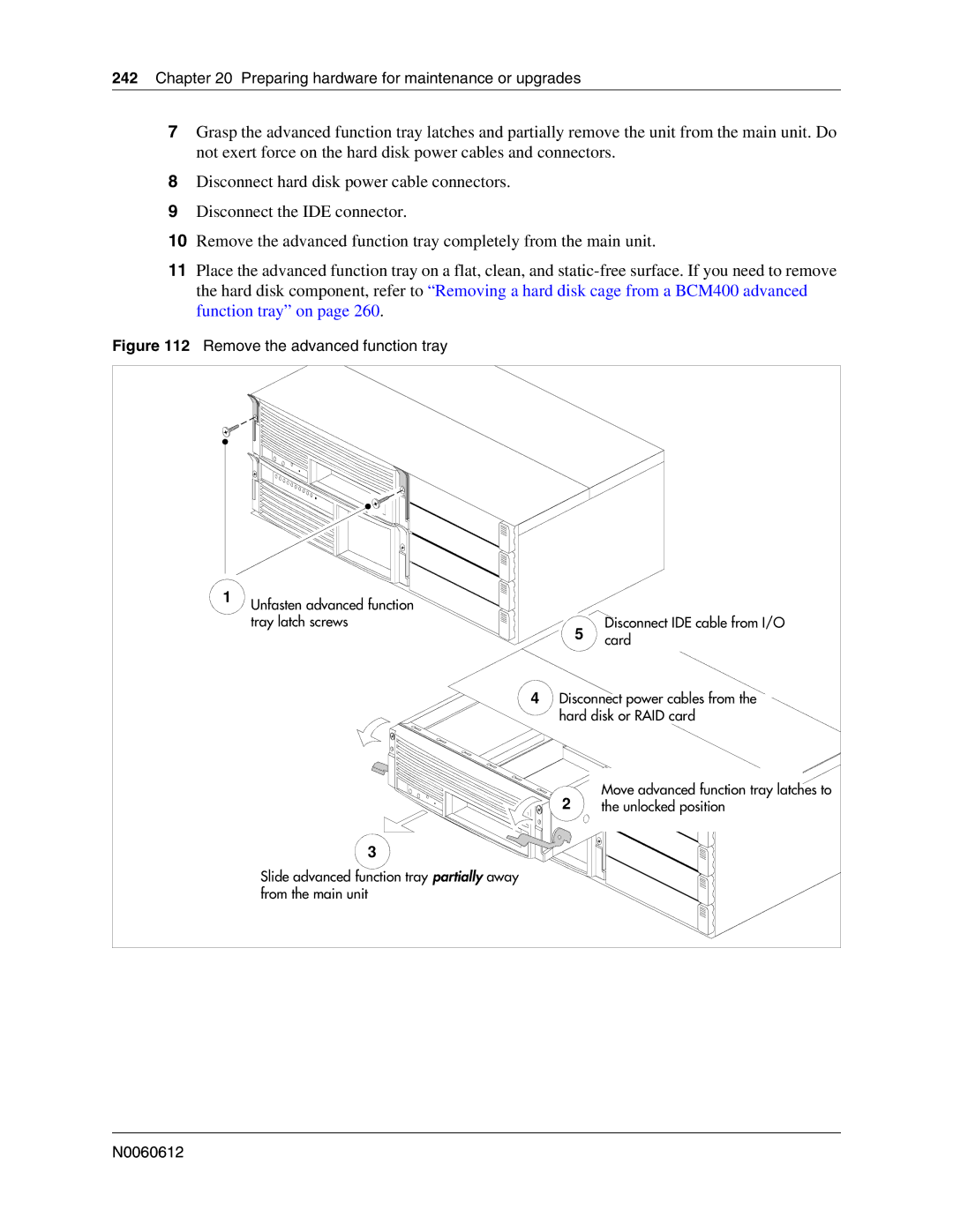 Nortel Networks 400 4.0, BCM200 manual Remove the advanced function tray 