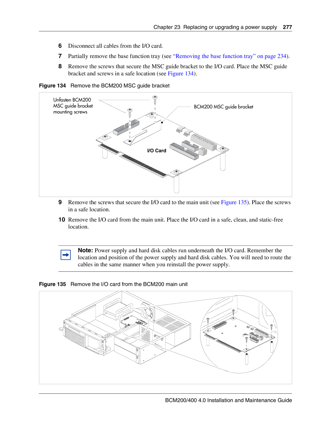 Nortel Networks 400 4.0 manual Remove the BCM200 MSC guide bracket, Card 