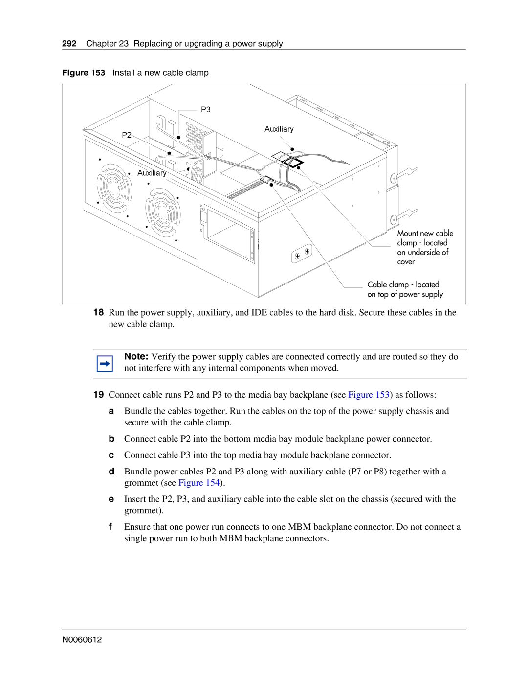 Nortel Networks 400 4.0, BCM200 manual Install a new cable clamp 