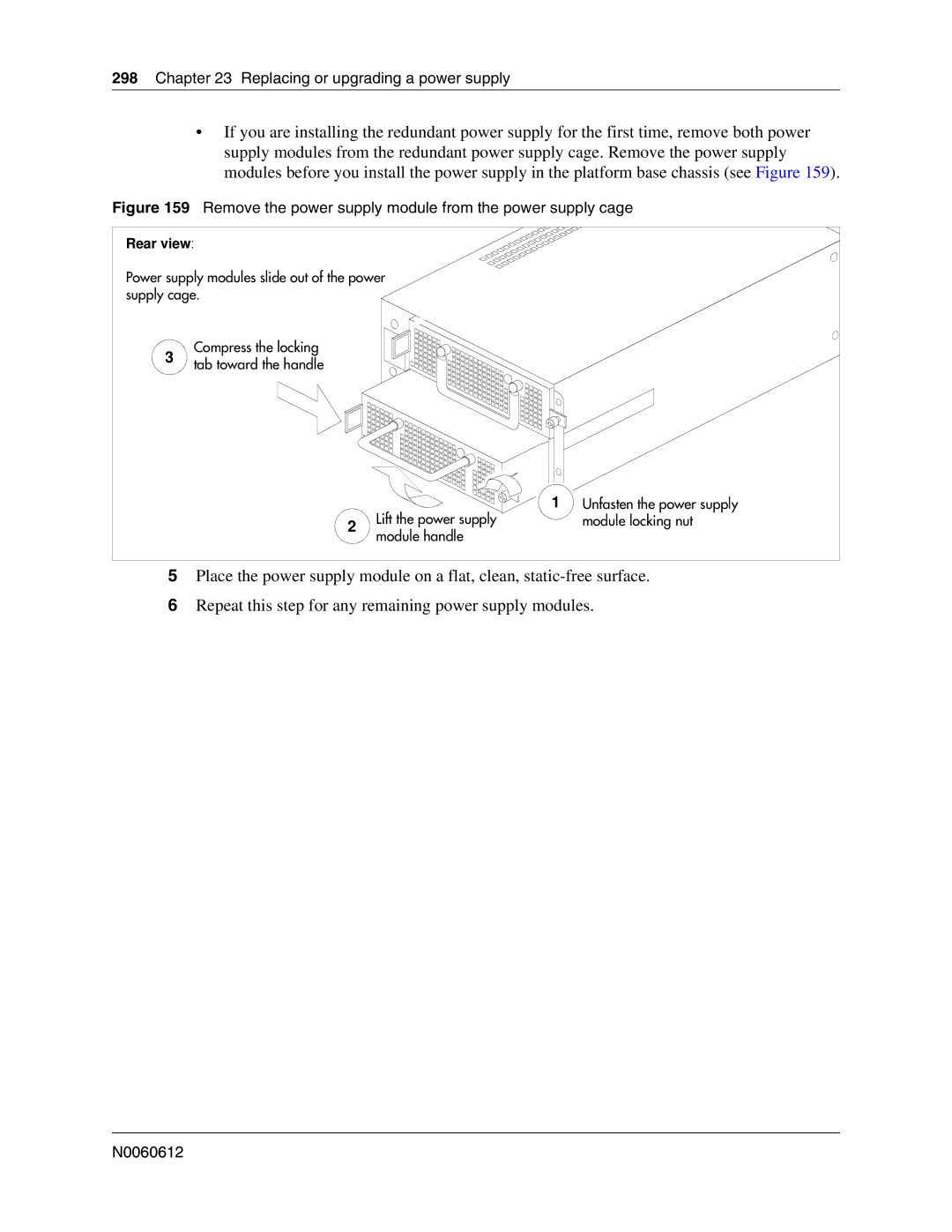 Nortel Networks 400 4.0, BCM200 manual Remove the power supply module from the power supply cage 