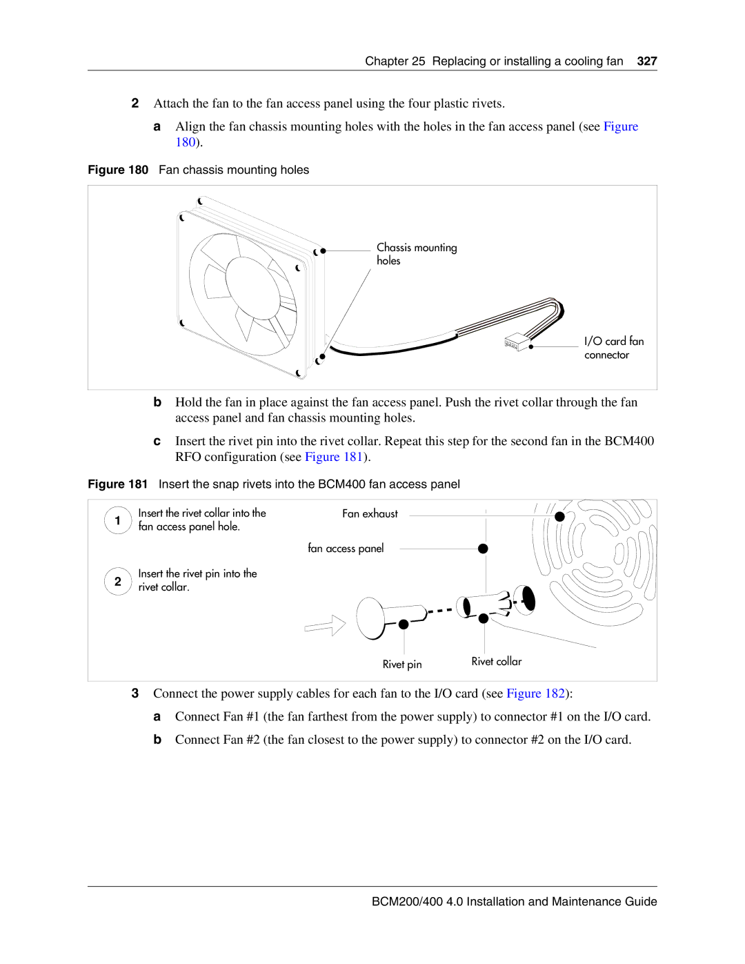 Nortel Networks BCM200, 400 4.0 manual Fan chassis mounting holes 