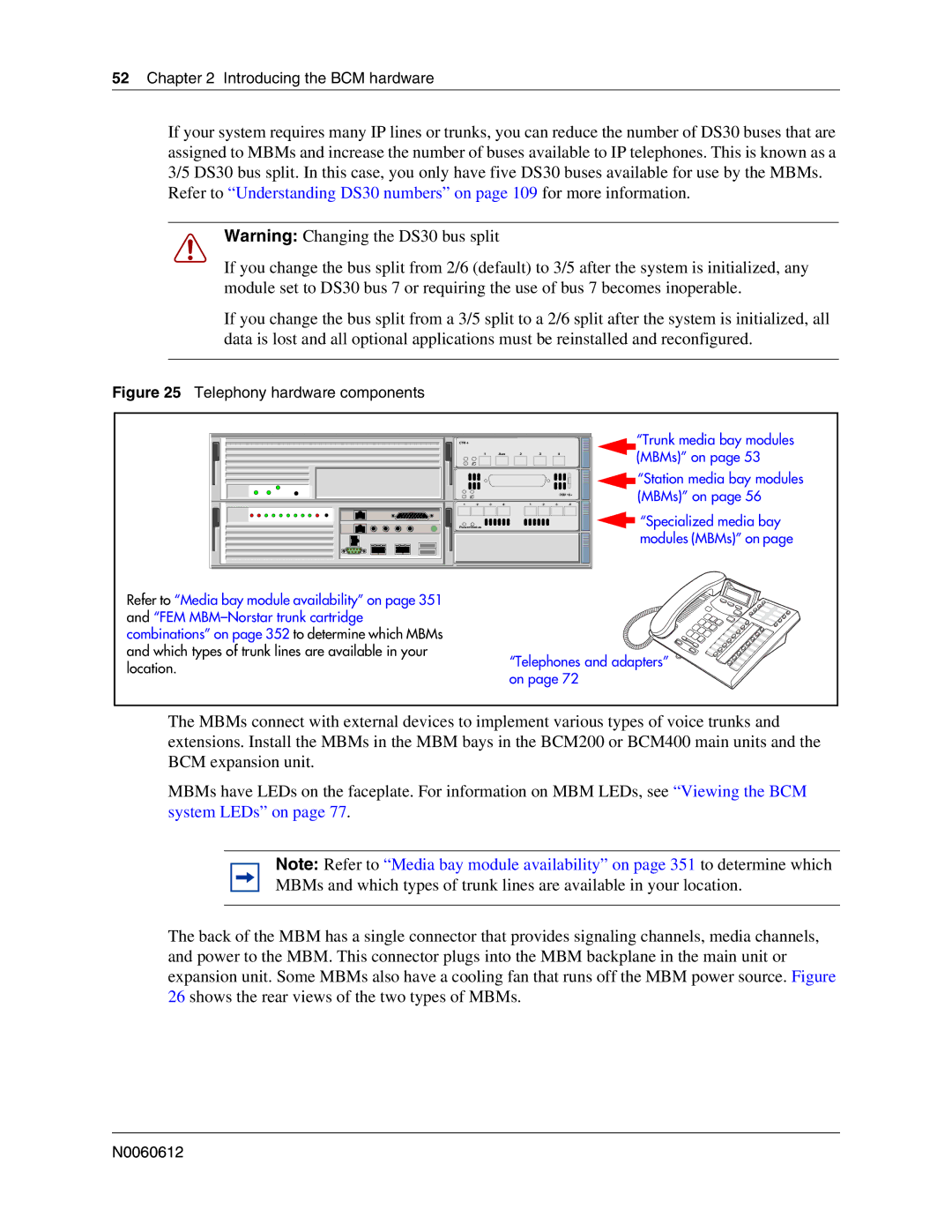 Nortel Networks 400 4.0, BCM200 manual Telephony hardware components 