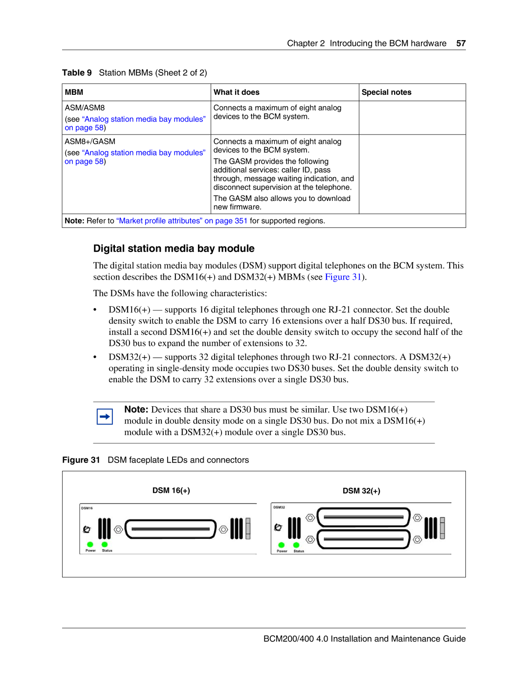 Nortel Networks BCM200 manual Digital station media bay module, Chapter Introducing the BCM hardware Station MBMs Sheet 2 