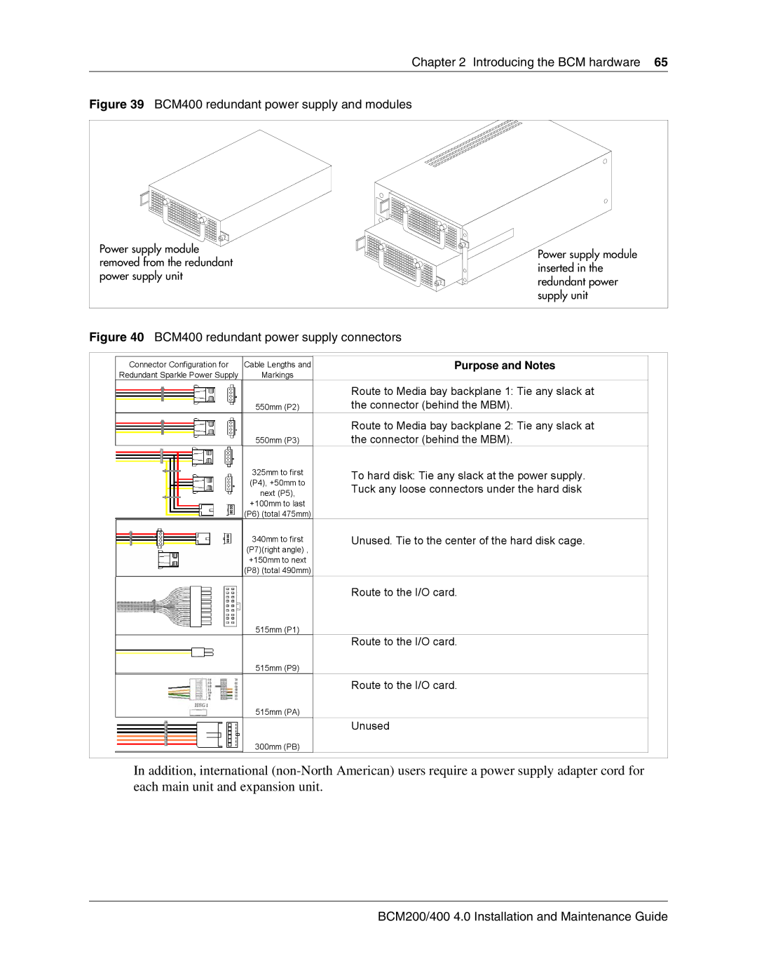 Nortel Networks BCM200, 400 4.0 manual BCM400 redundant power supply and modules 