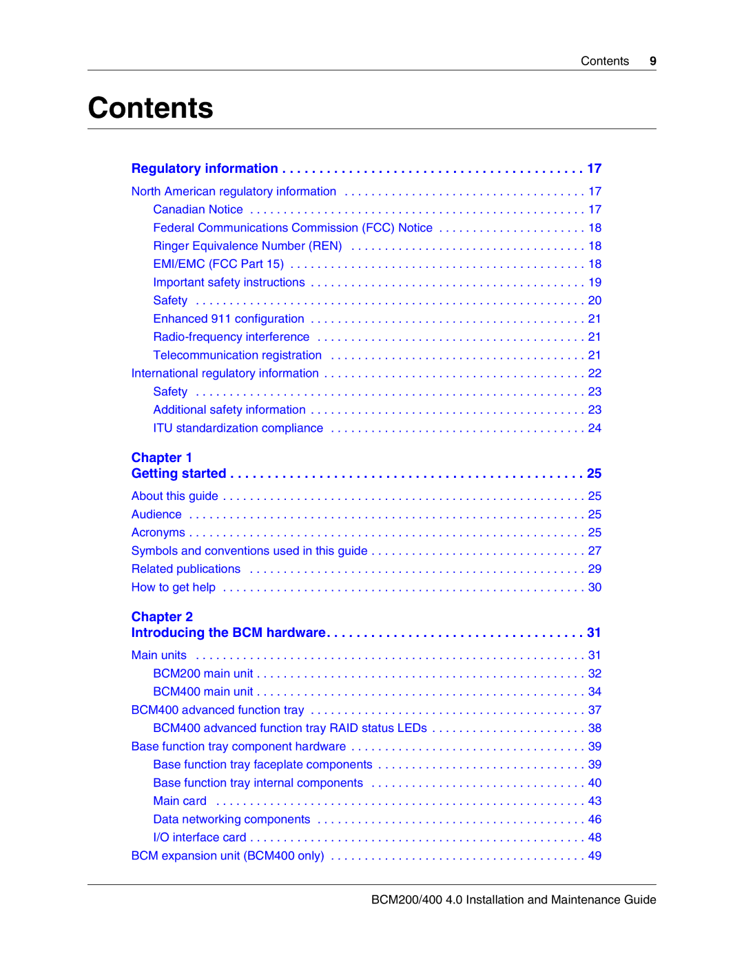 Nortel Networks BCM200, 400 4.0 manual Contents 