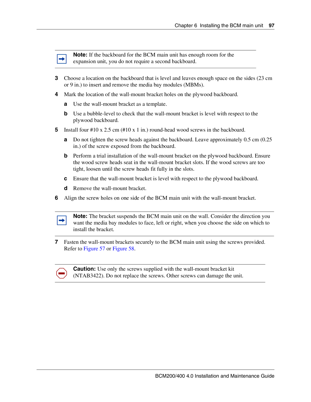 Nortel Networks BCM200, 400 4.0 manual Installing the BCM main unit 