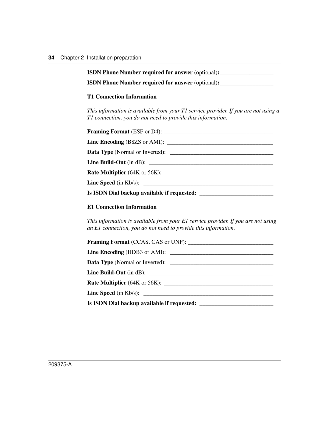 Nortel Networks 400-S manual Is Isdn Dial backup available if requested 