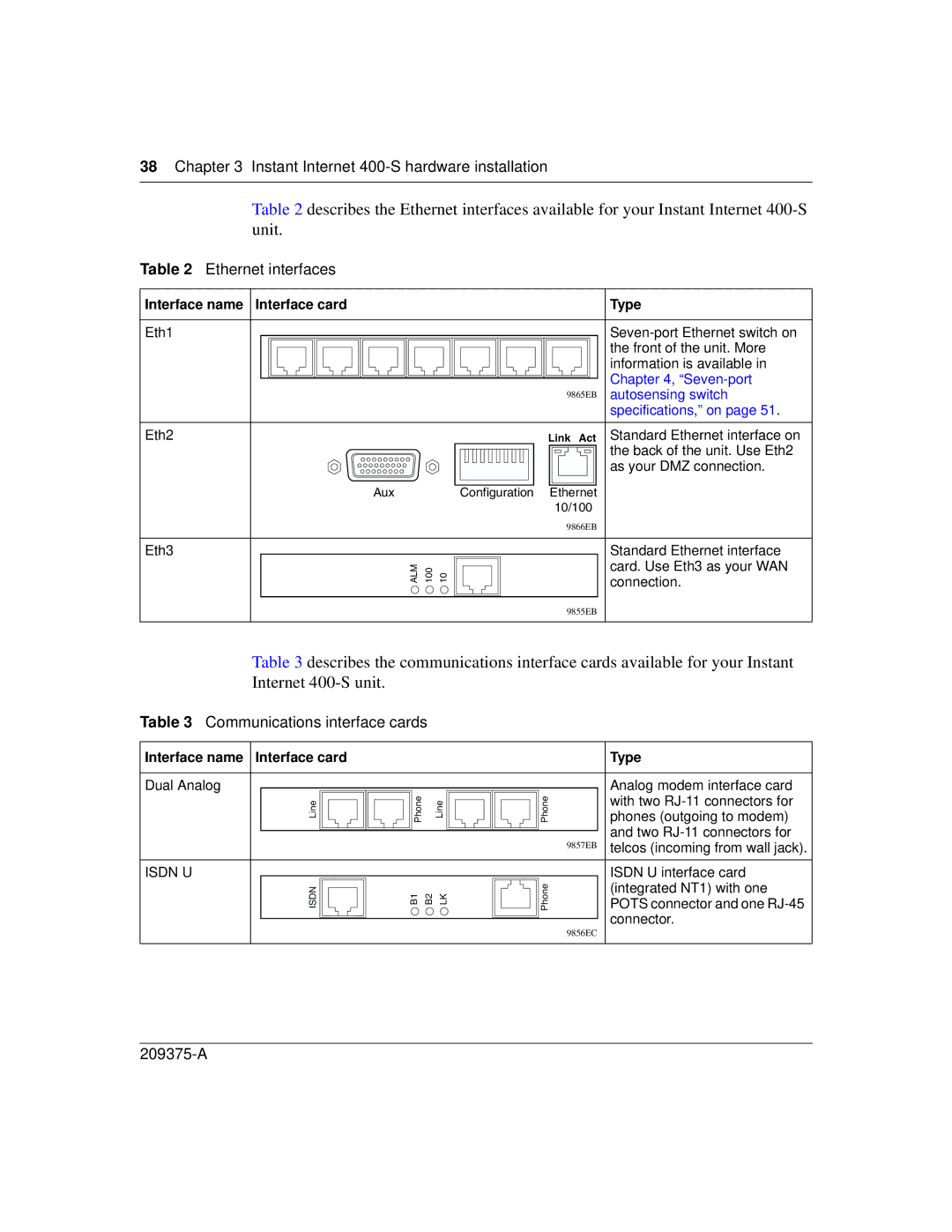 Nortel Networks 400-S manual Ethernet interfaces 