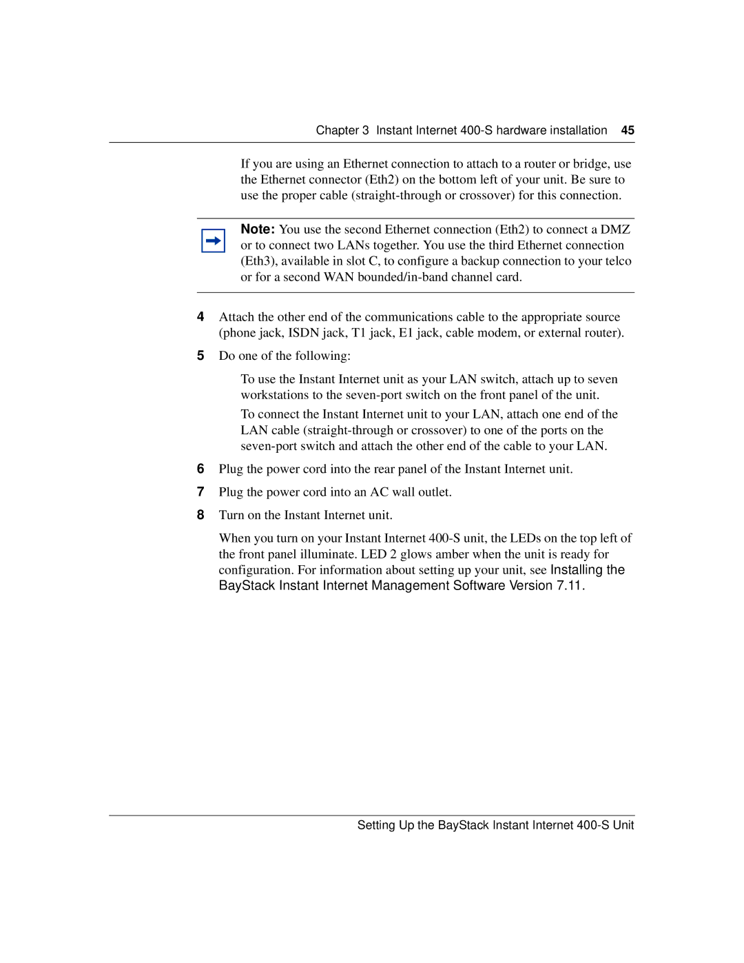 Nortel Networks manual Instant Internet 400-S hardware installation 