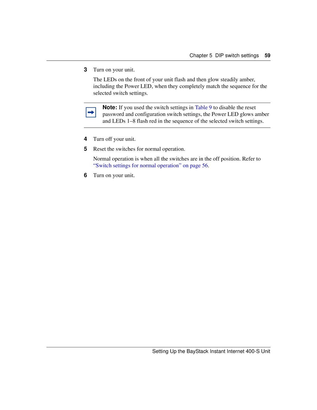 Nortel Networks 400-S manual DIP switch settings 