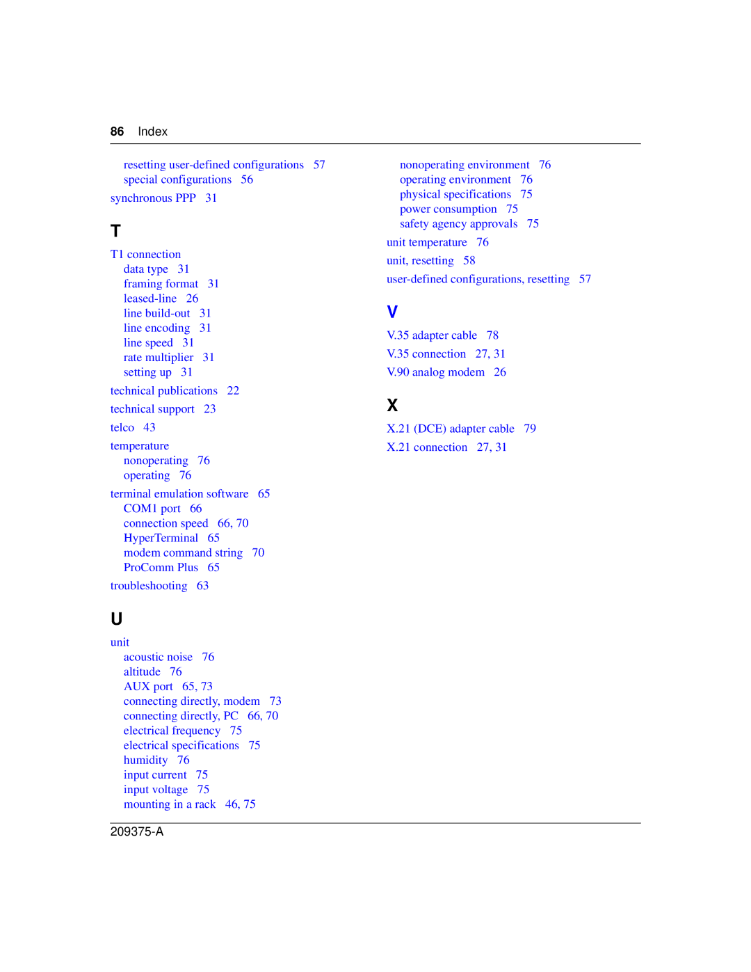 Nortel Networks 400-S manual Index 