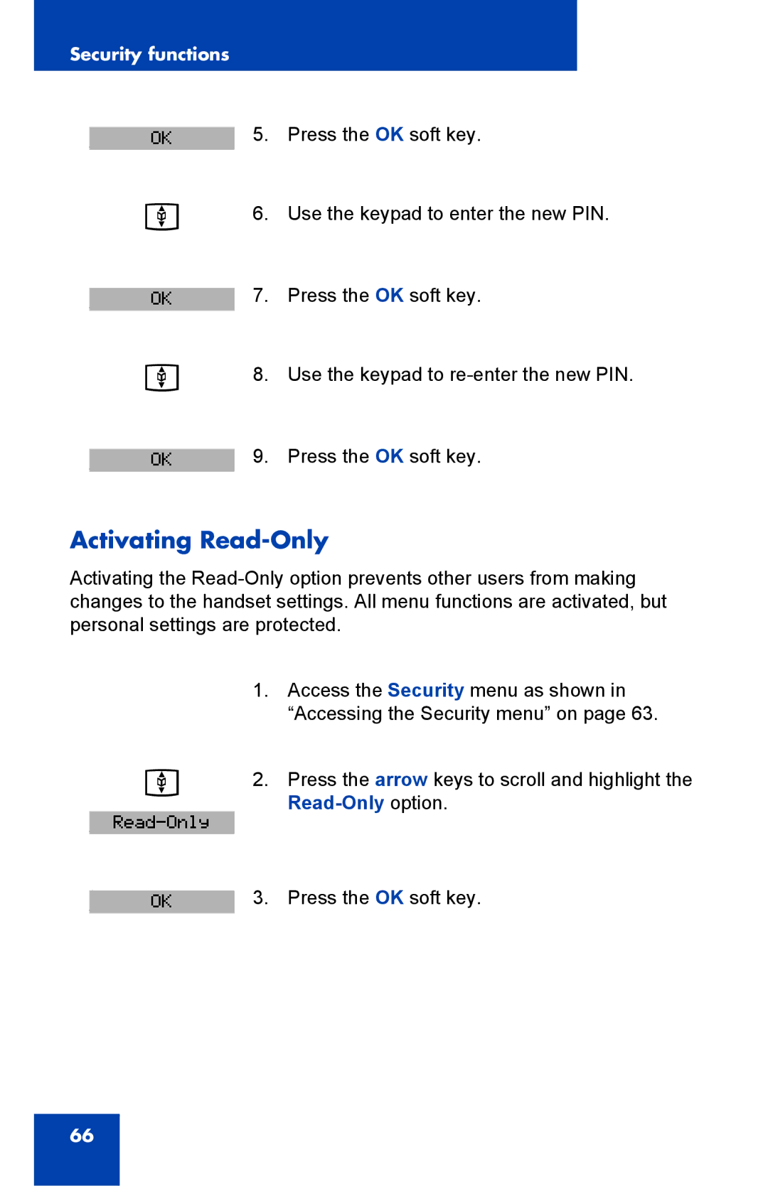 Nortel Networks 4025 manual Activating Read-Only 