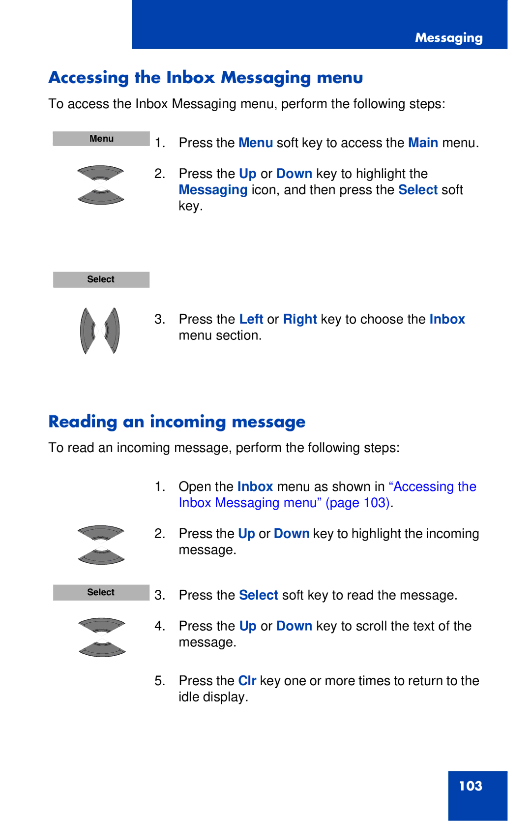 Nortel Networks 4027 manual Accessing the Inbox Messaging menu, Reading an incoming message 