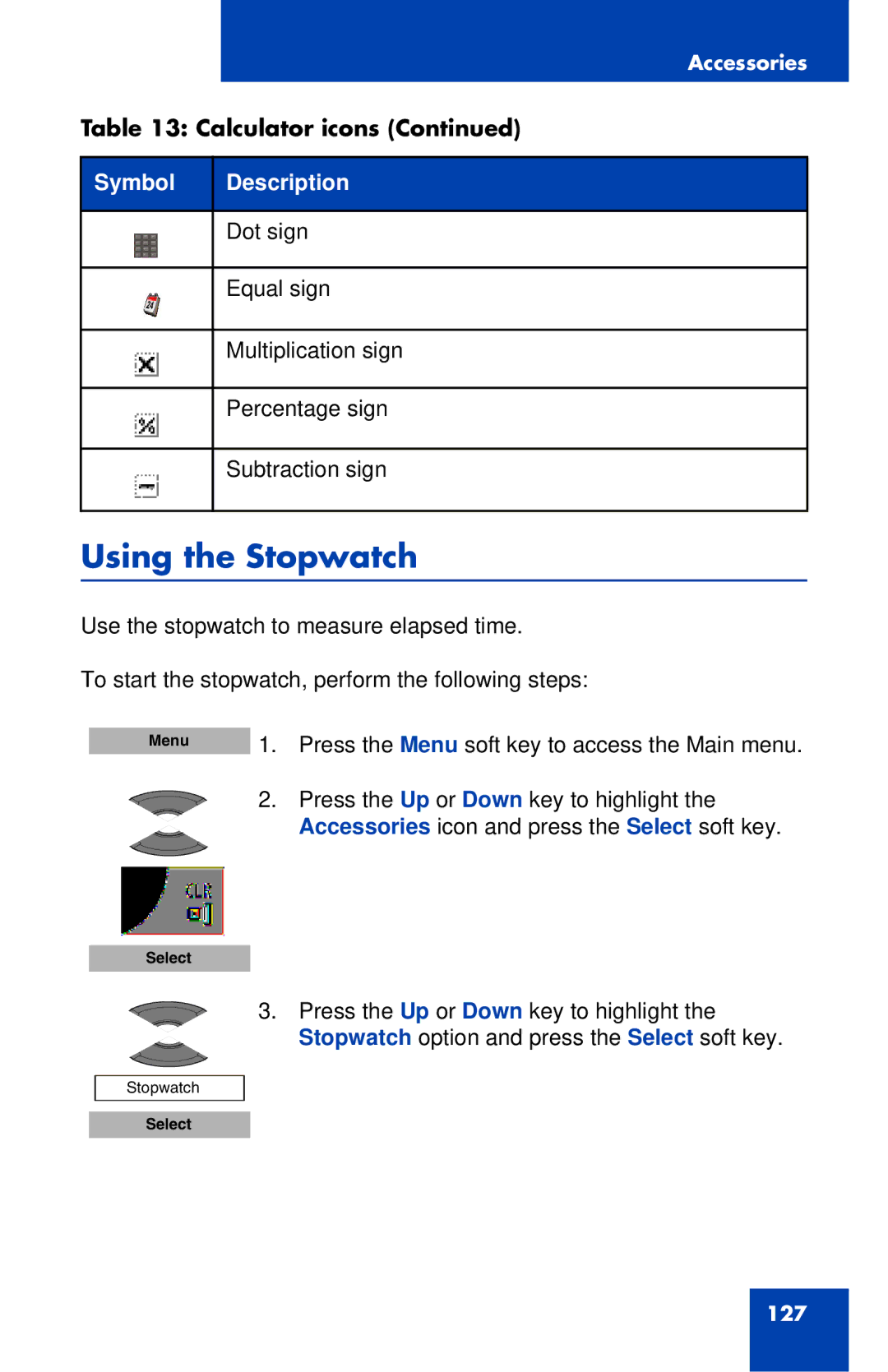 Nortel Networks 4027 manual Using the Stopwatch 