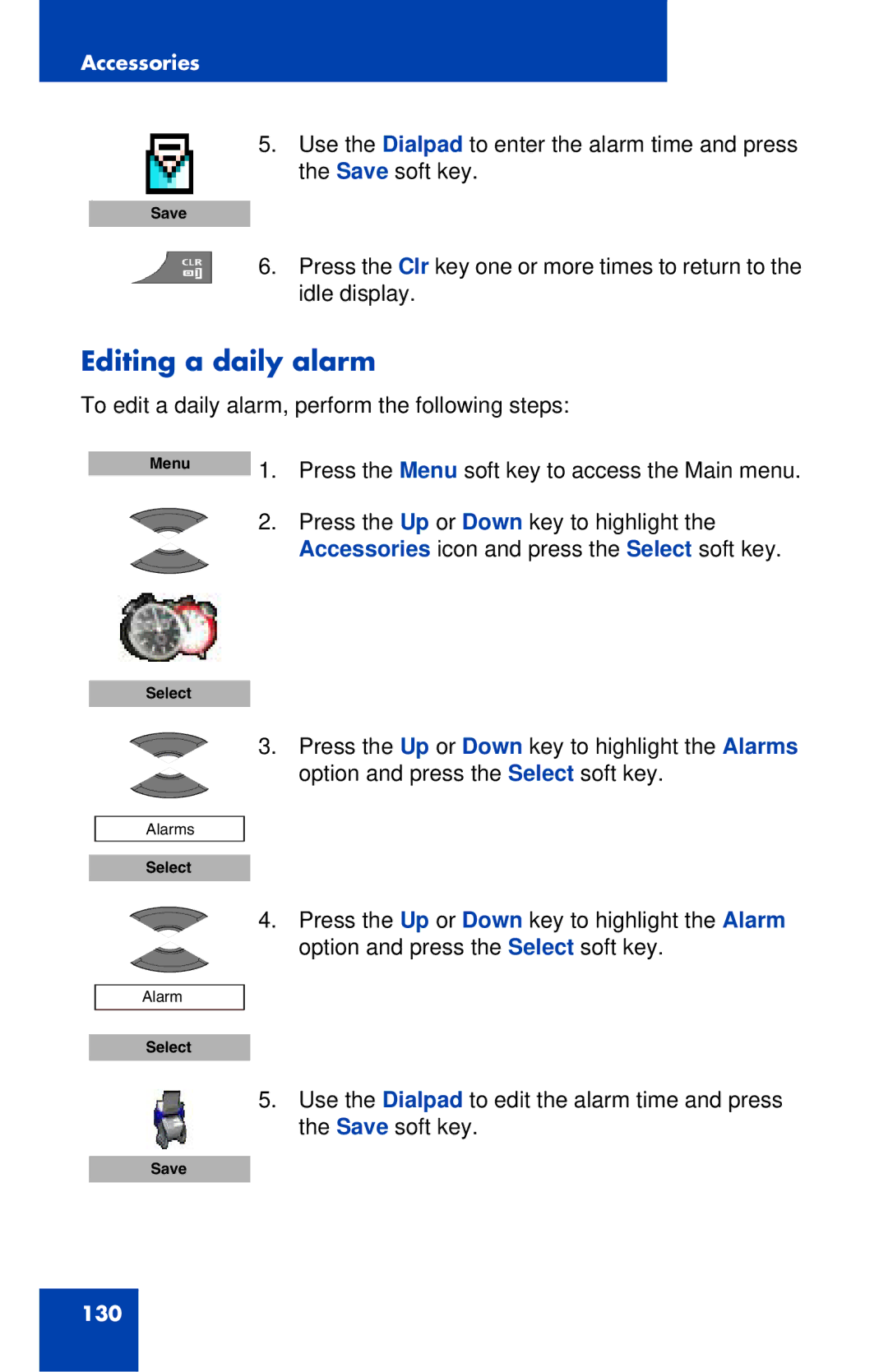 Nortel Networks 4027 manual Editing a daily alarm 