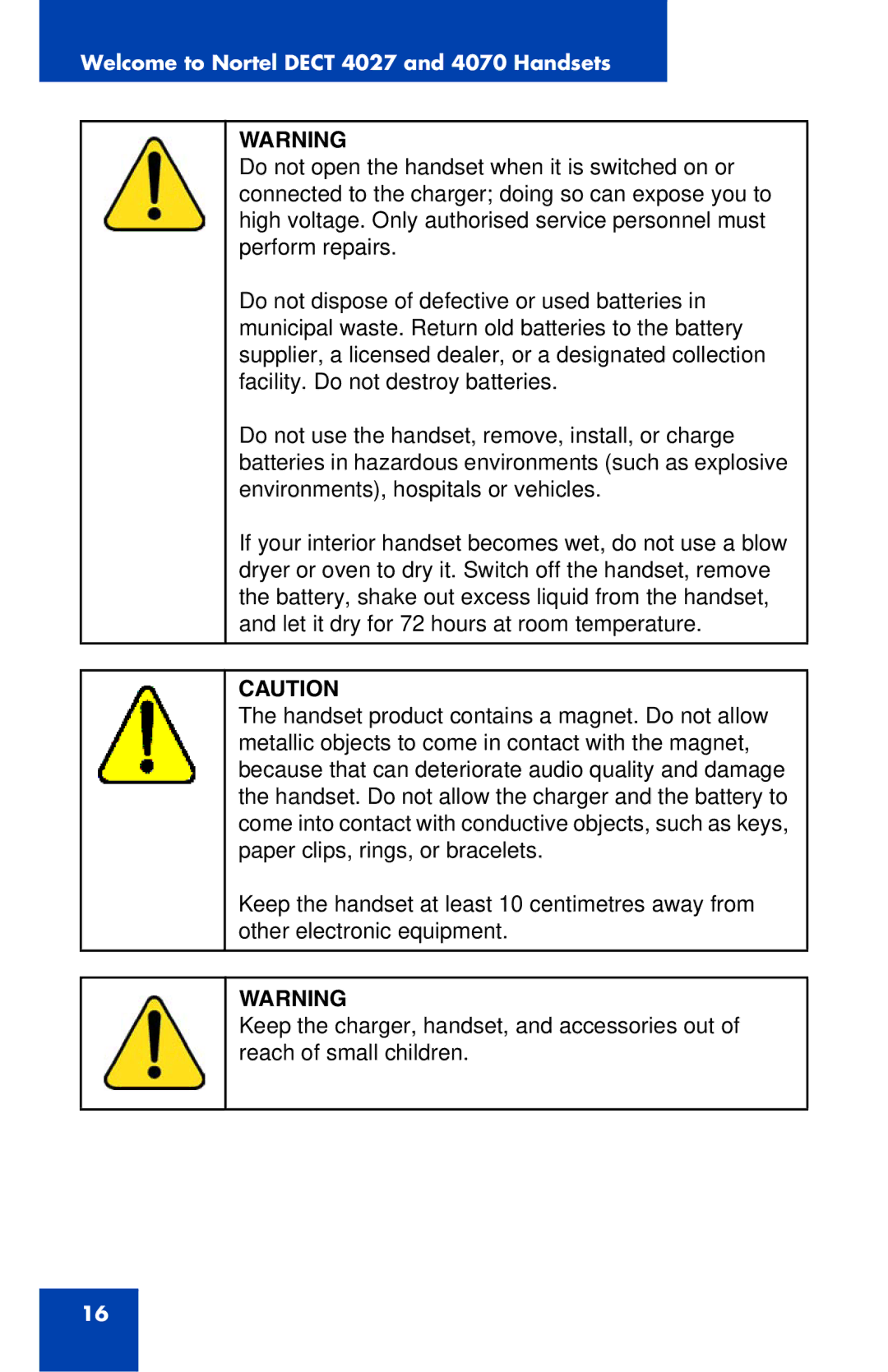 Nortel Networks manual Welcome to Nortel Dect 4027 and 4070 Handsets 