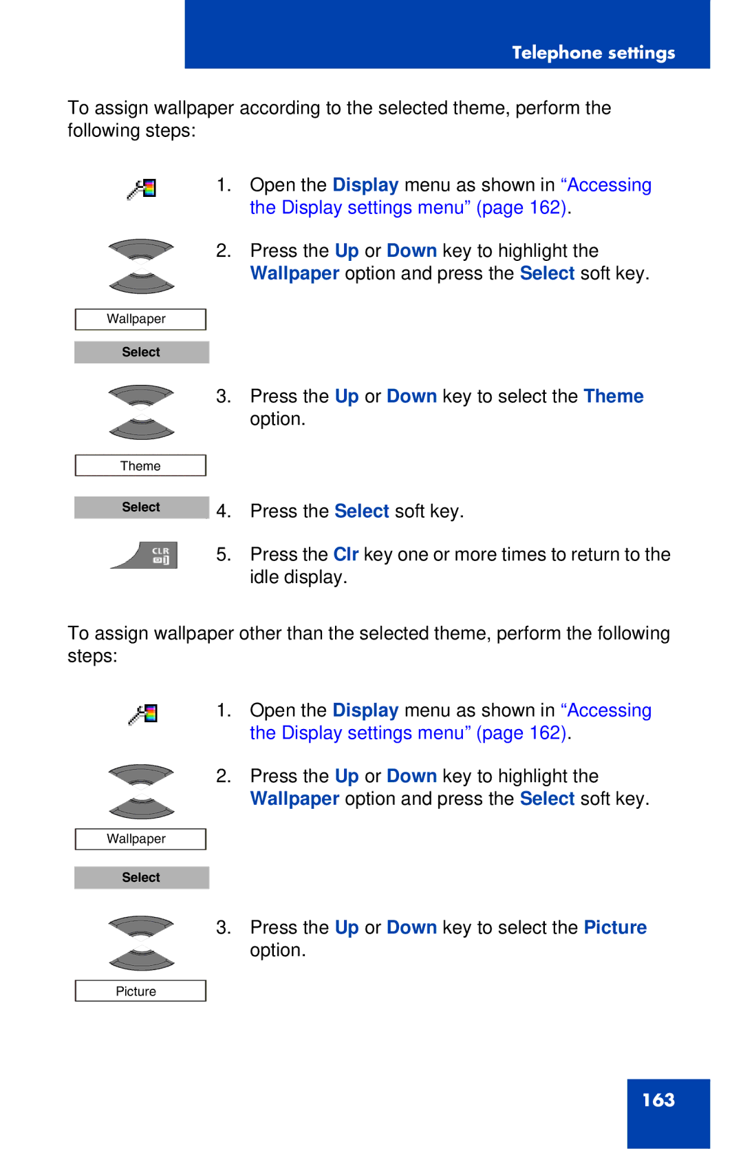 Nortel Networks 4027 manual Press the Up or Down key to select the Picture option 