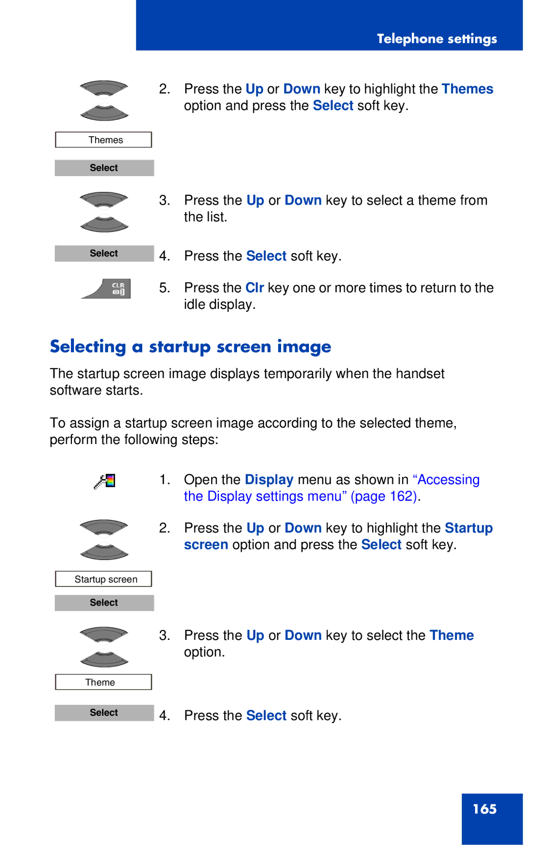 Nortel Networks 4027 manual Selecting a startup screen image 