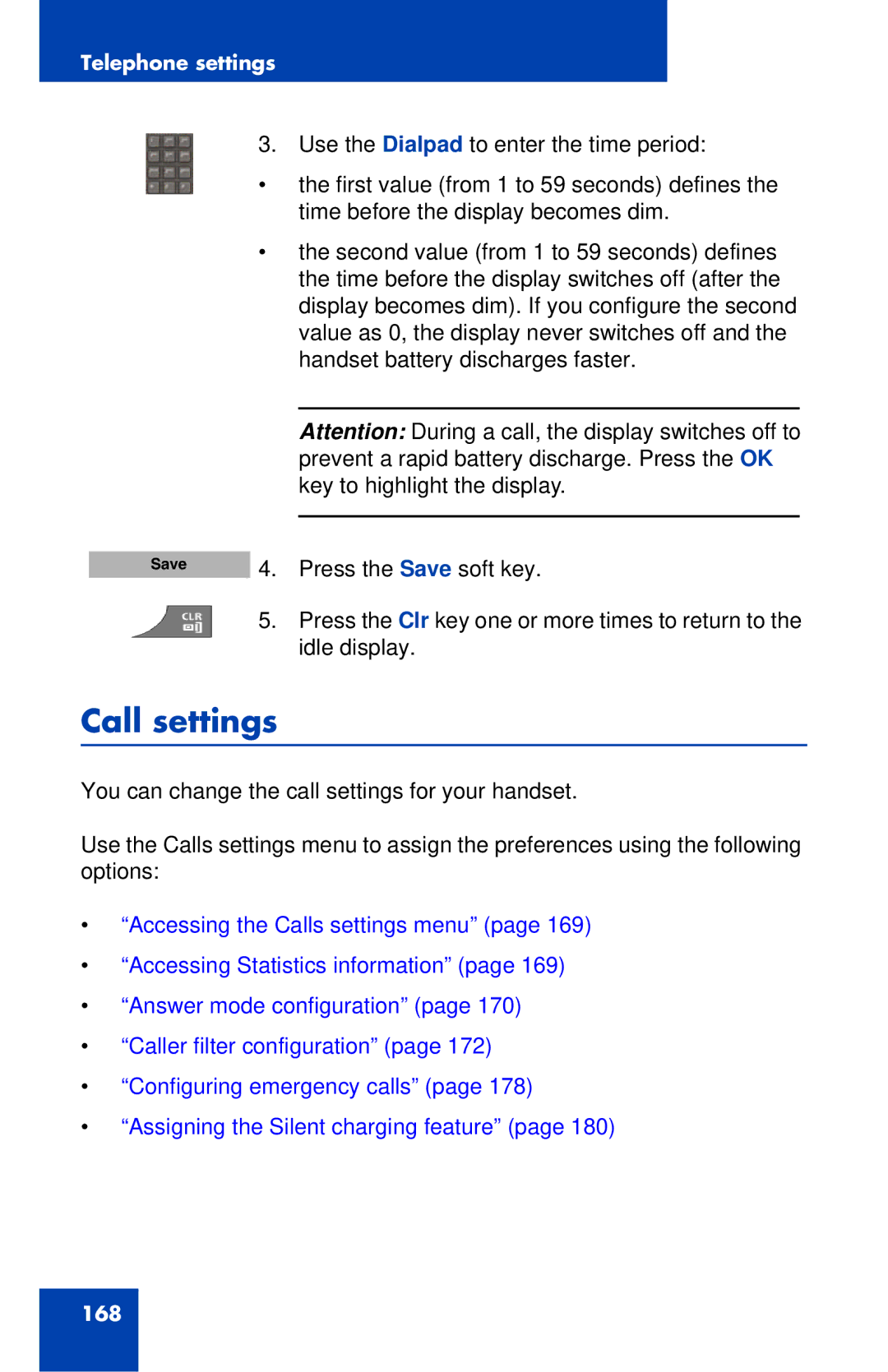 Nortel Networks 4027 manual Call settings 