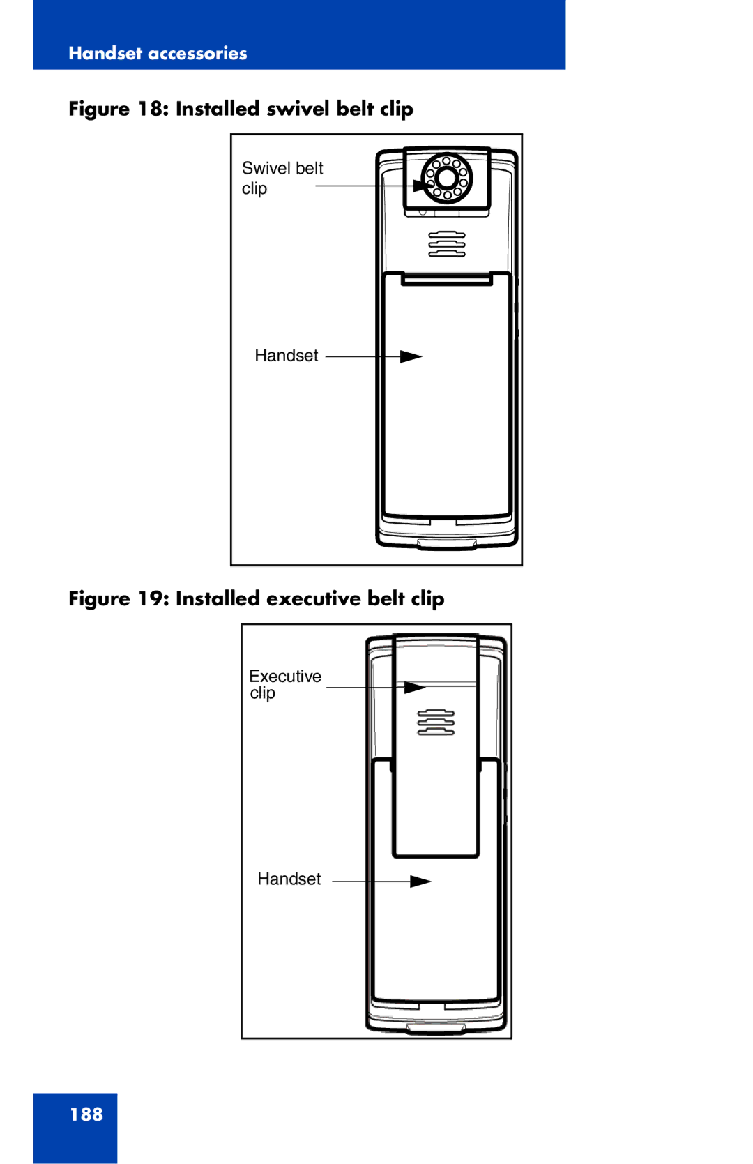 Nortel Networks 4027 manual Installed swivel belt clip 