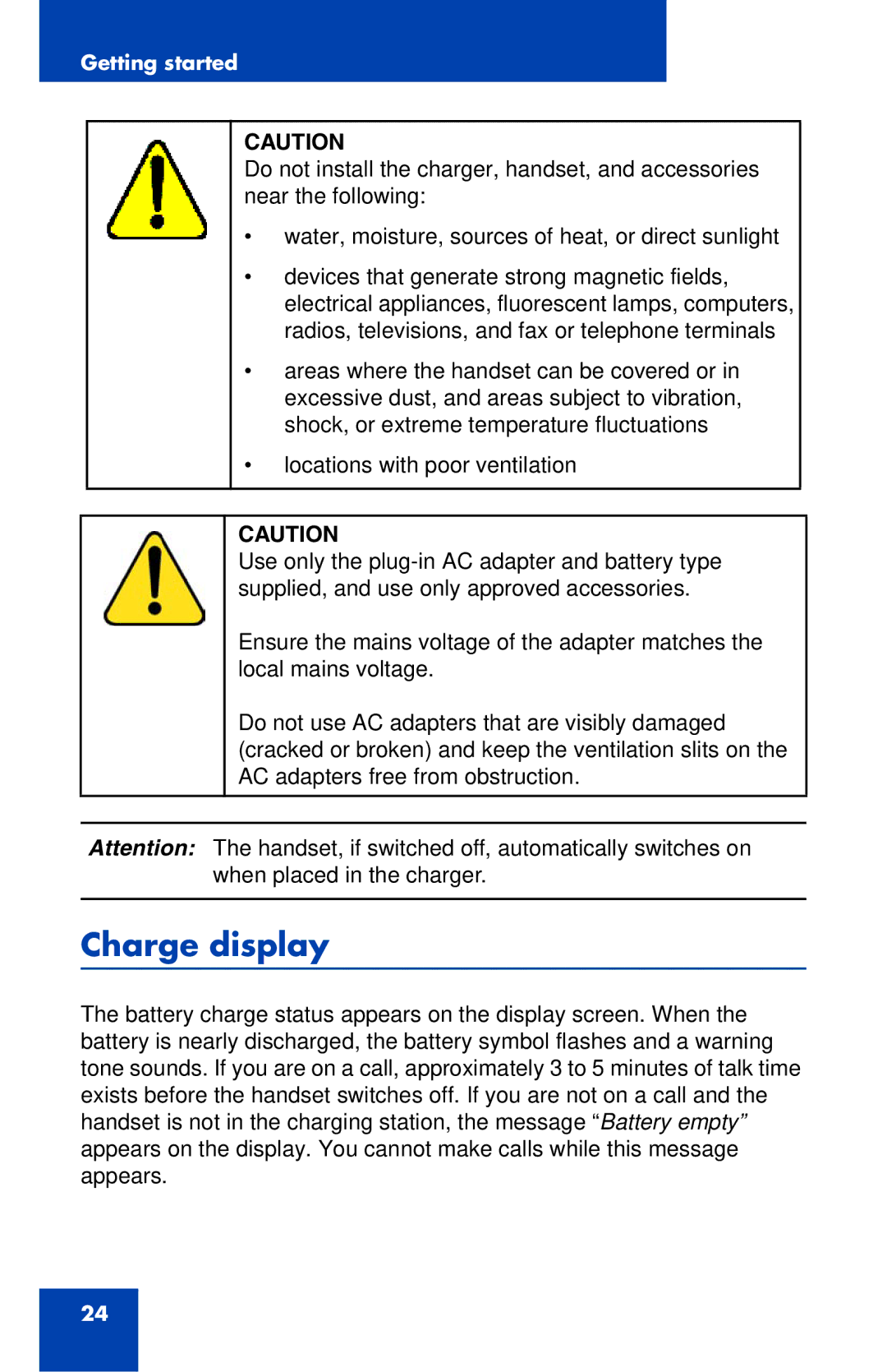 Nortel Networks 4027 manual Charge display 