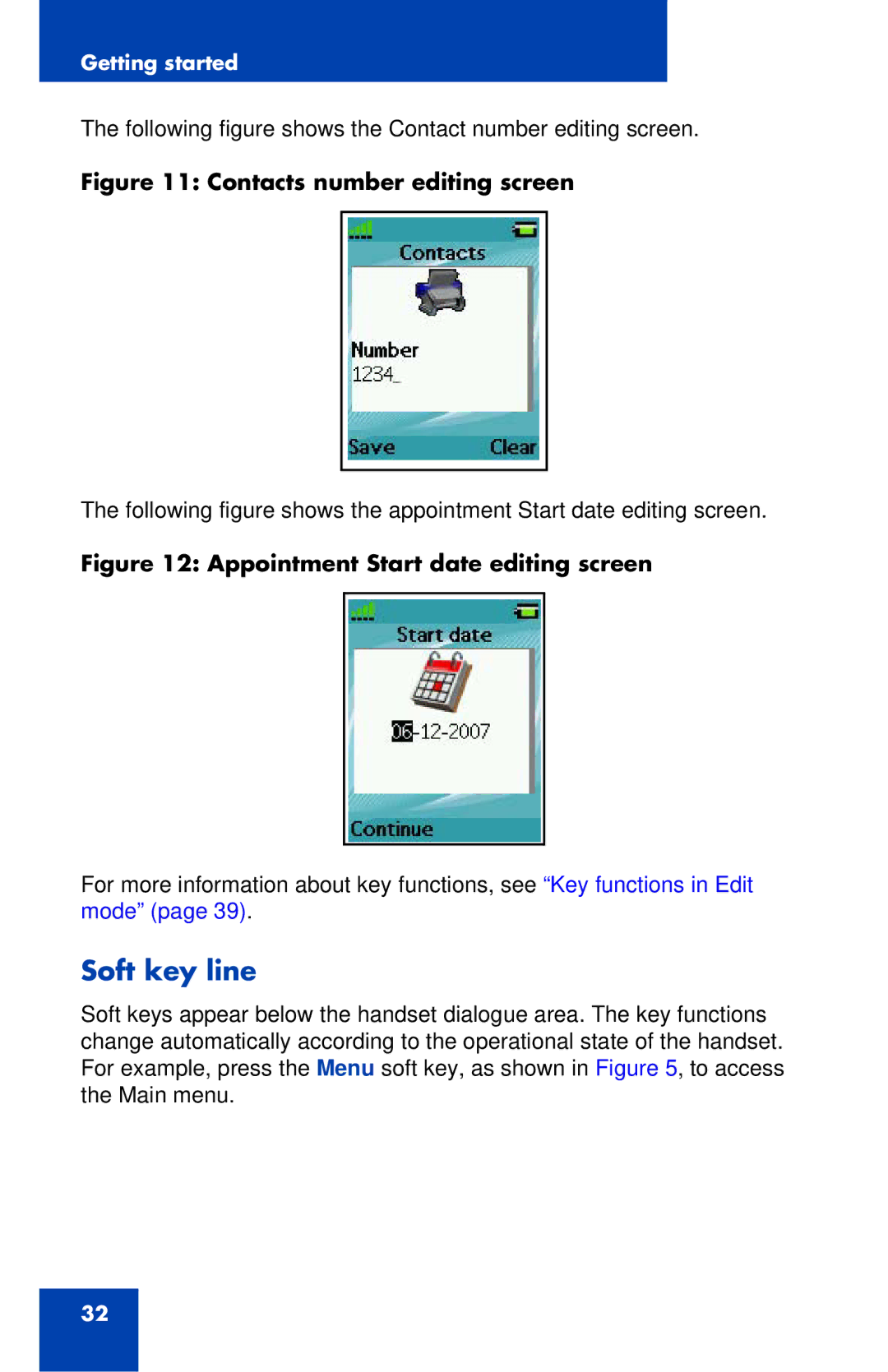 Nortel Networks 4027 manual Soft key line, Contacts number editing screen 