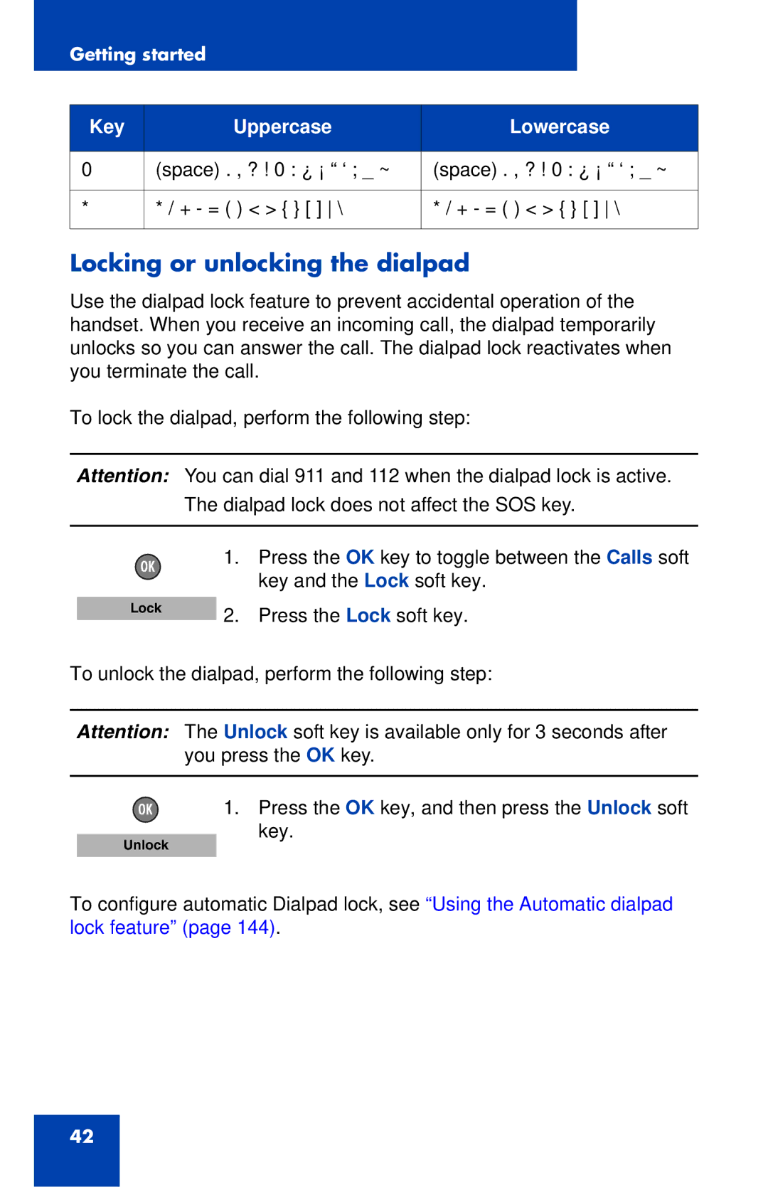 Nortel Networks 4027 manual Locking or unlocking the dialpad 