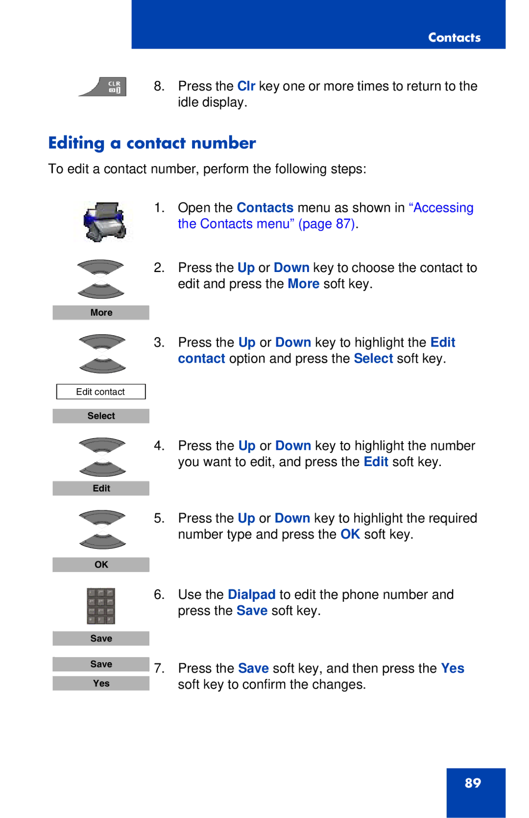 Nortel Networks 4027 manual Editing a contact number 