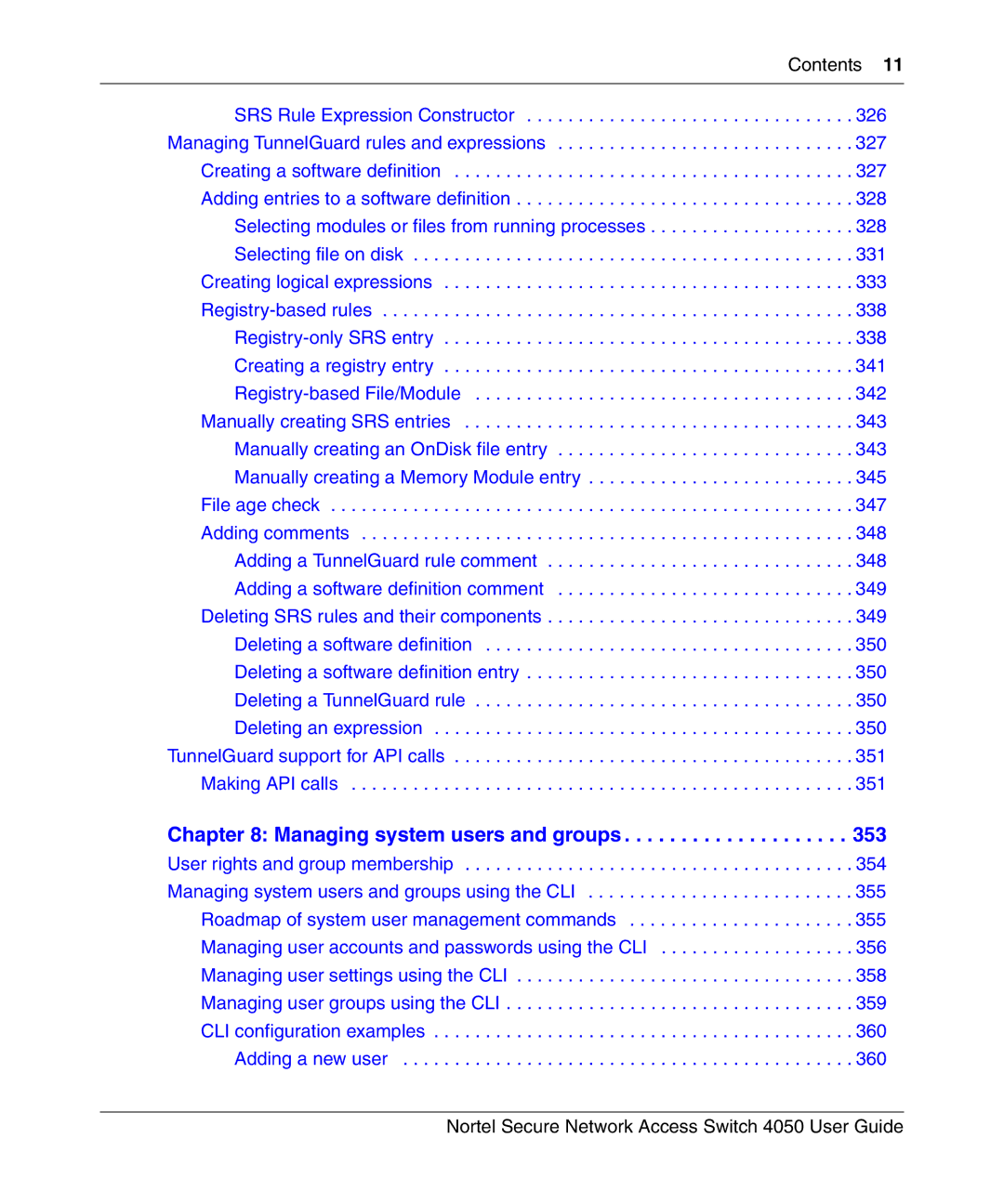 Nortel Networks 4050 manual Managing system users and groups 