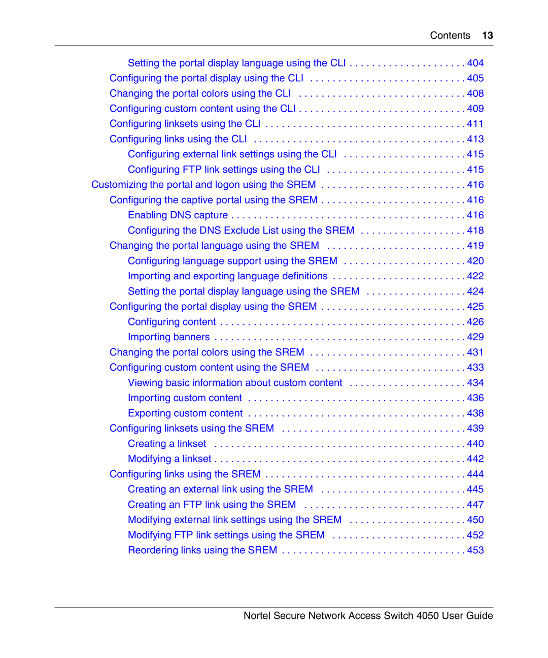 Nortel Networks 4050 manual Setting the portal display language using the CLI 