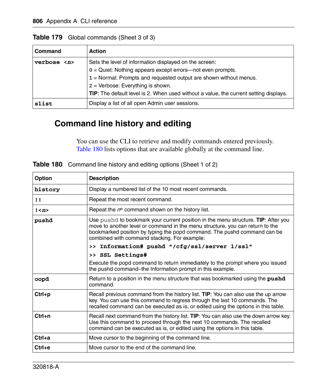 Nortel Networks 4050 manual Command line history and editing 