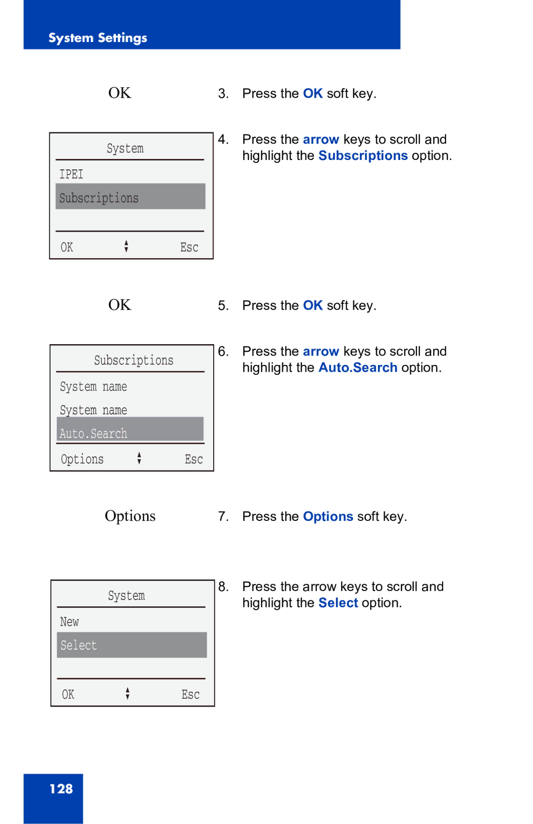 Nortel Networks 4060 manual System name, Auto.Search 