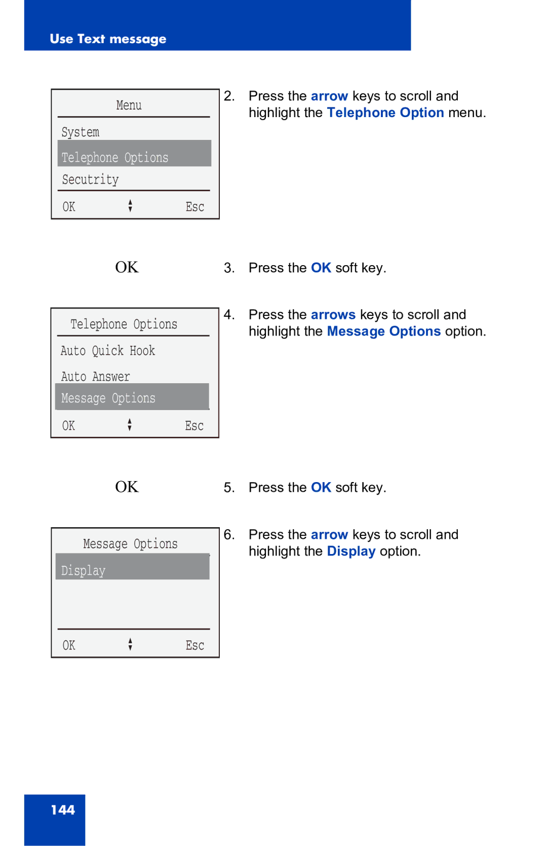 Nortel Networks 4060 manual Auto Quick Hook, Message Options, Display 