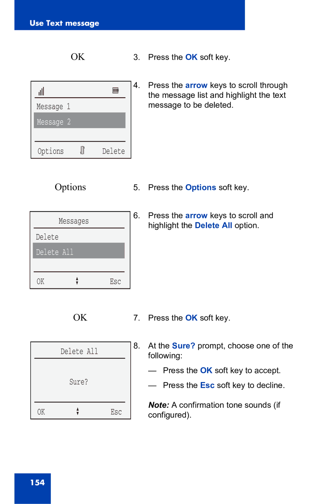 Nortel Networks 4060 manual Options s Delete, Messages Delete 